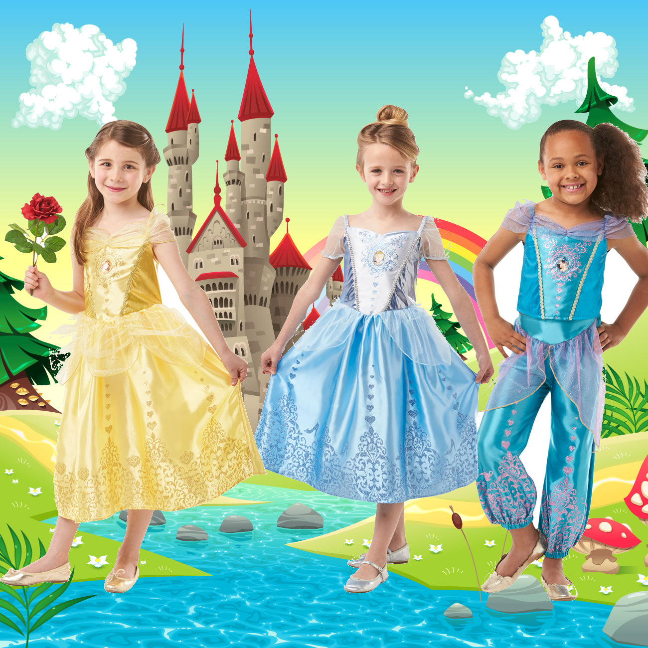Disney Princess Girls Fancy Dress Fairytale Book Week Kids Childrens  Costumes
