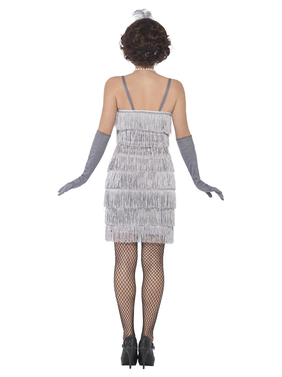 1920s Silver Fringed Flapper Costume