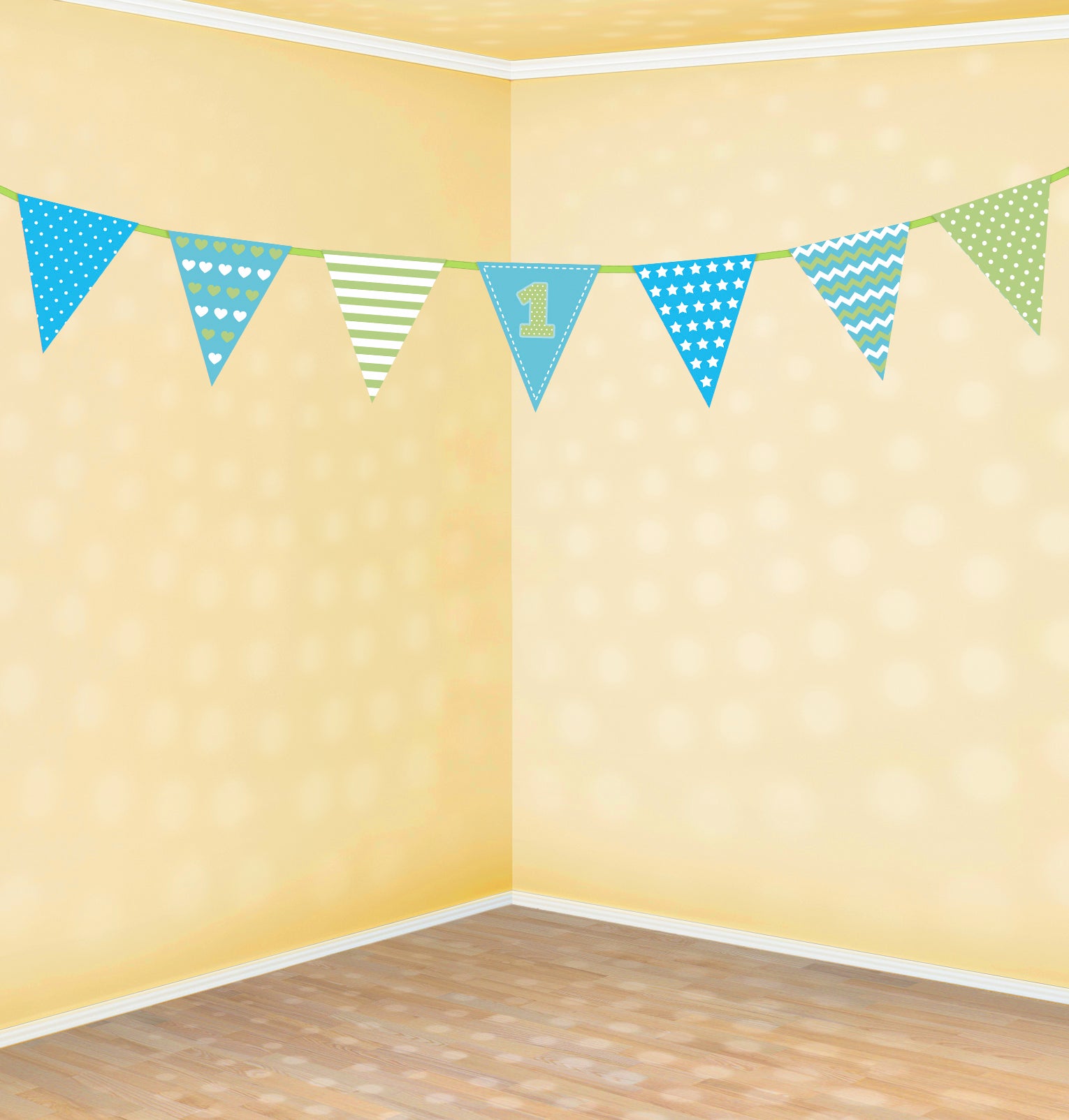 1st Birthday Bunting Blue p[arty decoration
