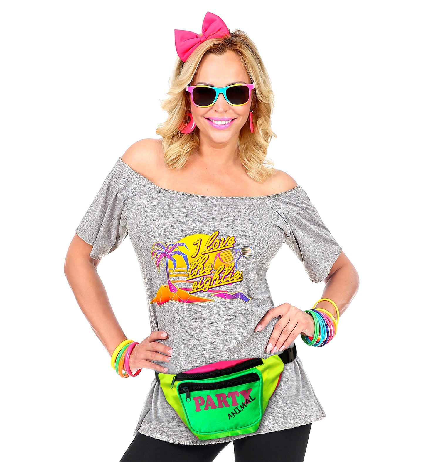 80's Party Animal Bum Bag fancy dress costume accessory