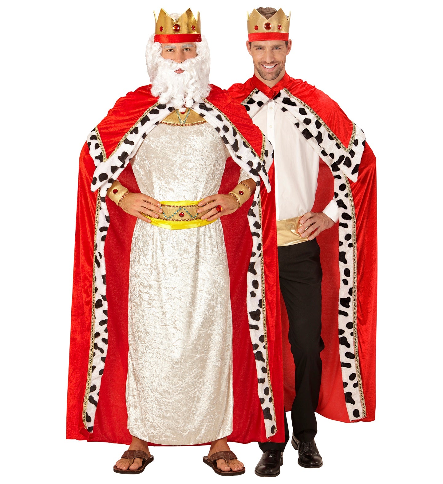 Two men wearing a Biblical or Royal King Costume