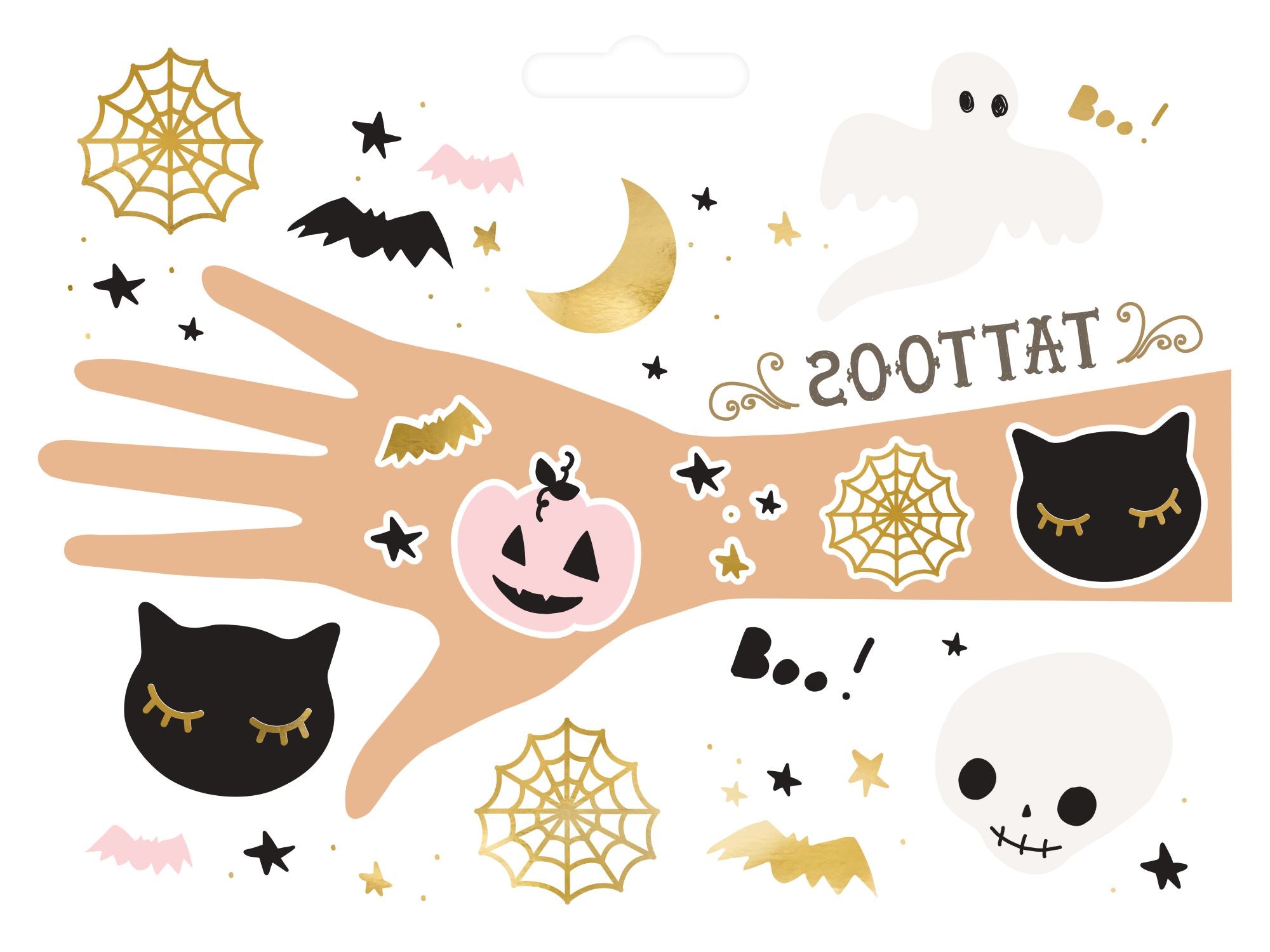 Boo Halloween Washable Tattoos