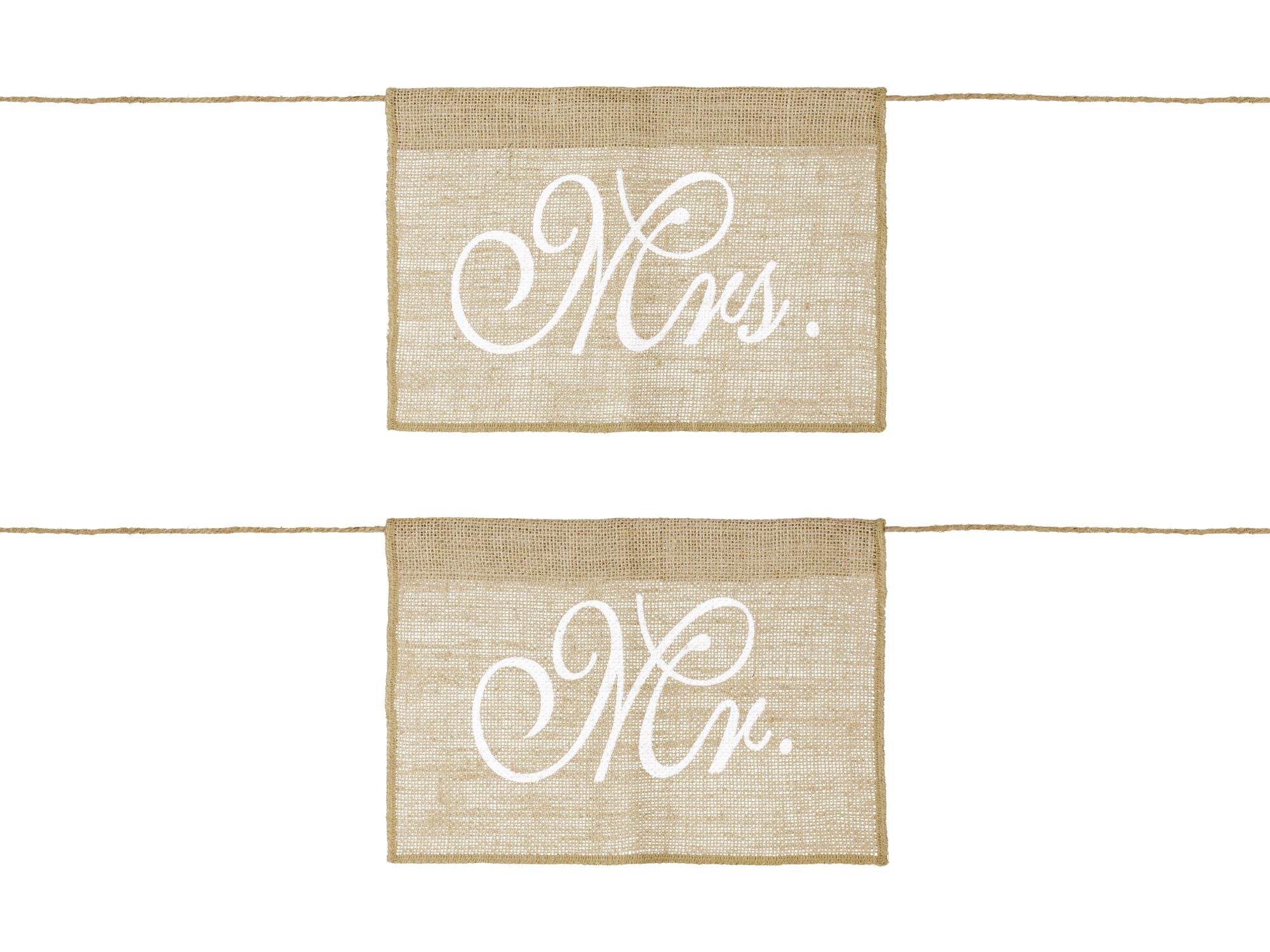 Bride Groom Burlap Chair Signs for wedding