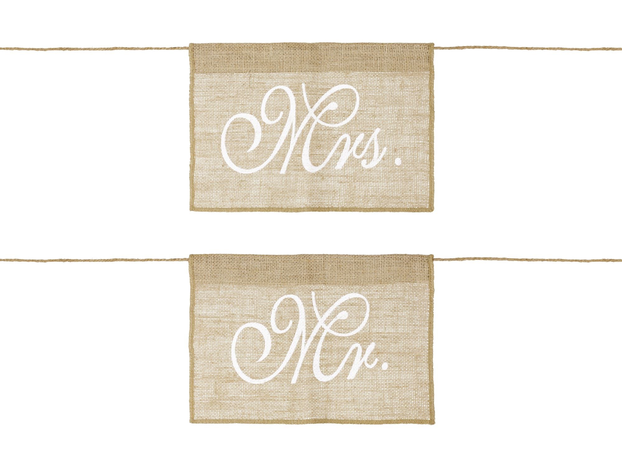 Bride Groom Burlap Chair Signs for wedding 