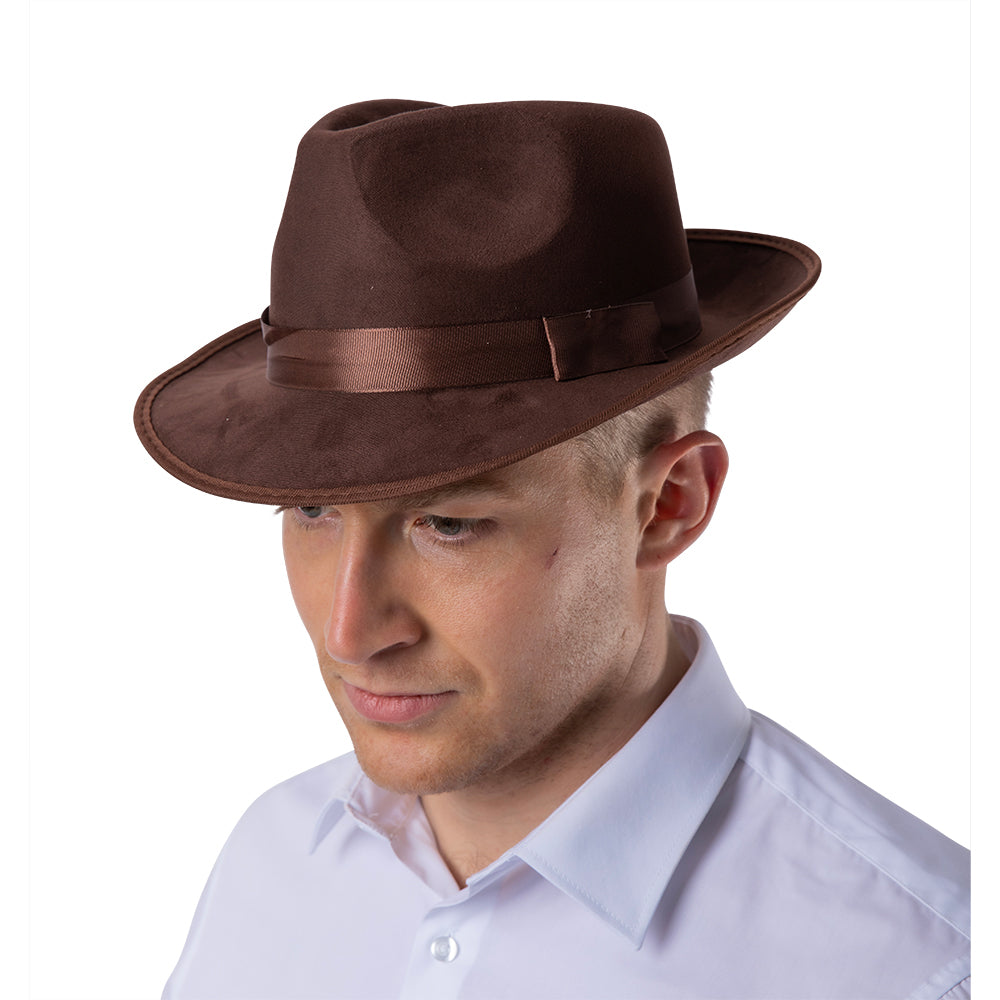 Mens suede fedora store hat