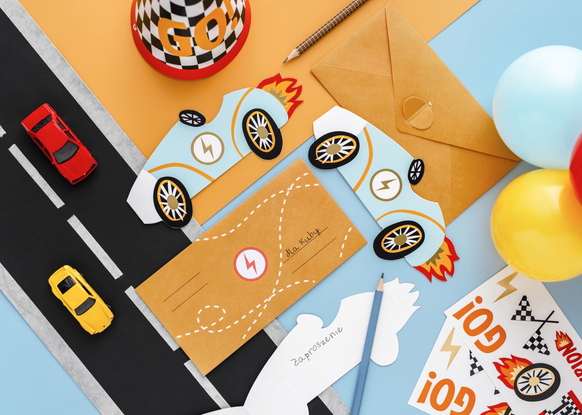 Car Party Invitations Pack of 6