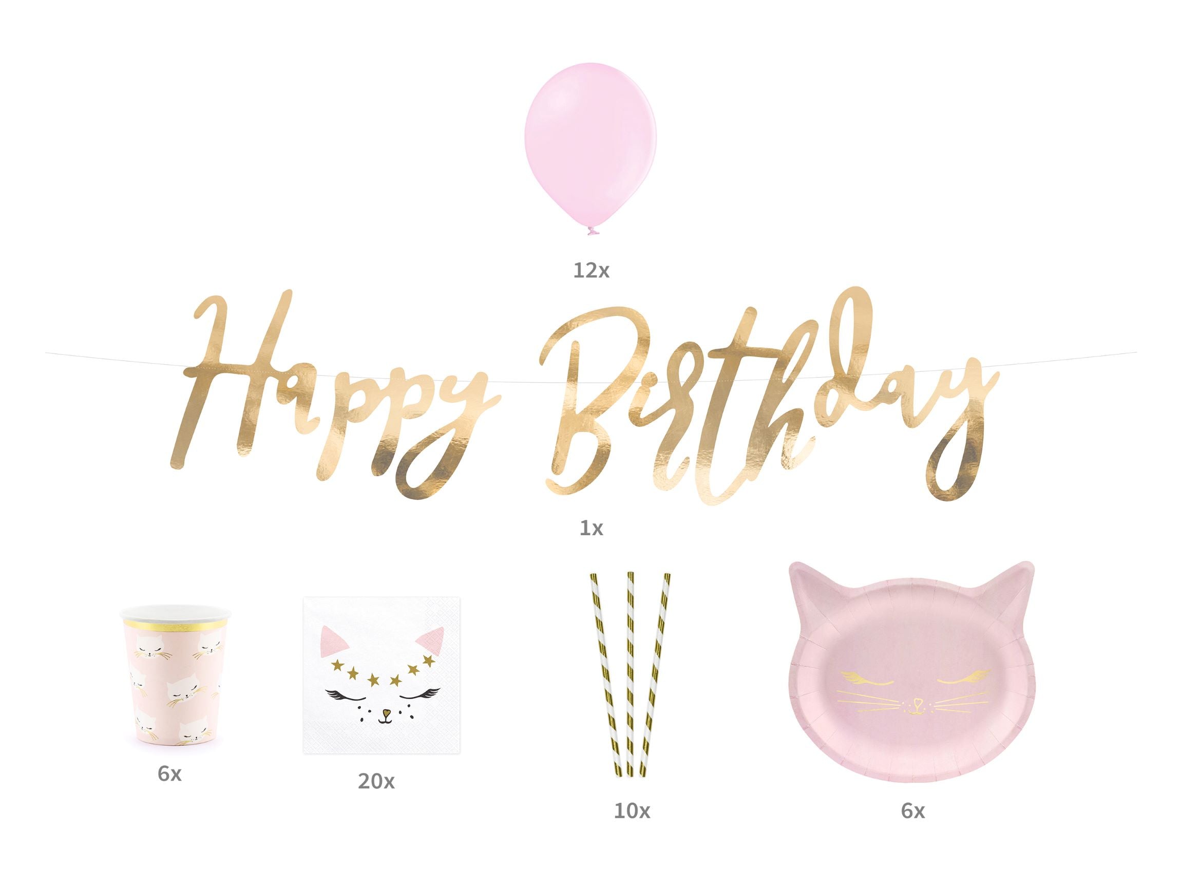 Cat Themed Party Decorations Set