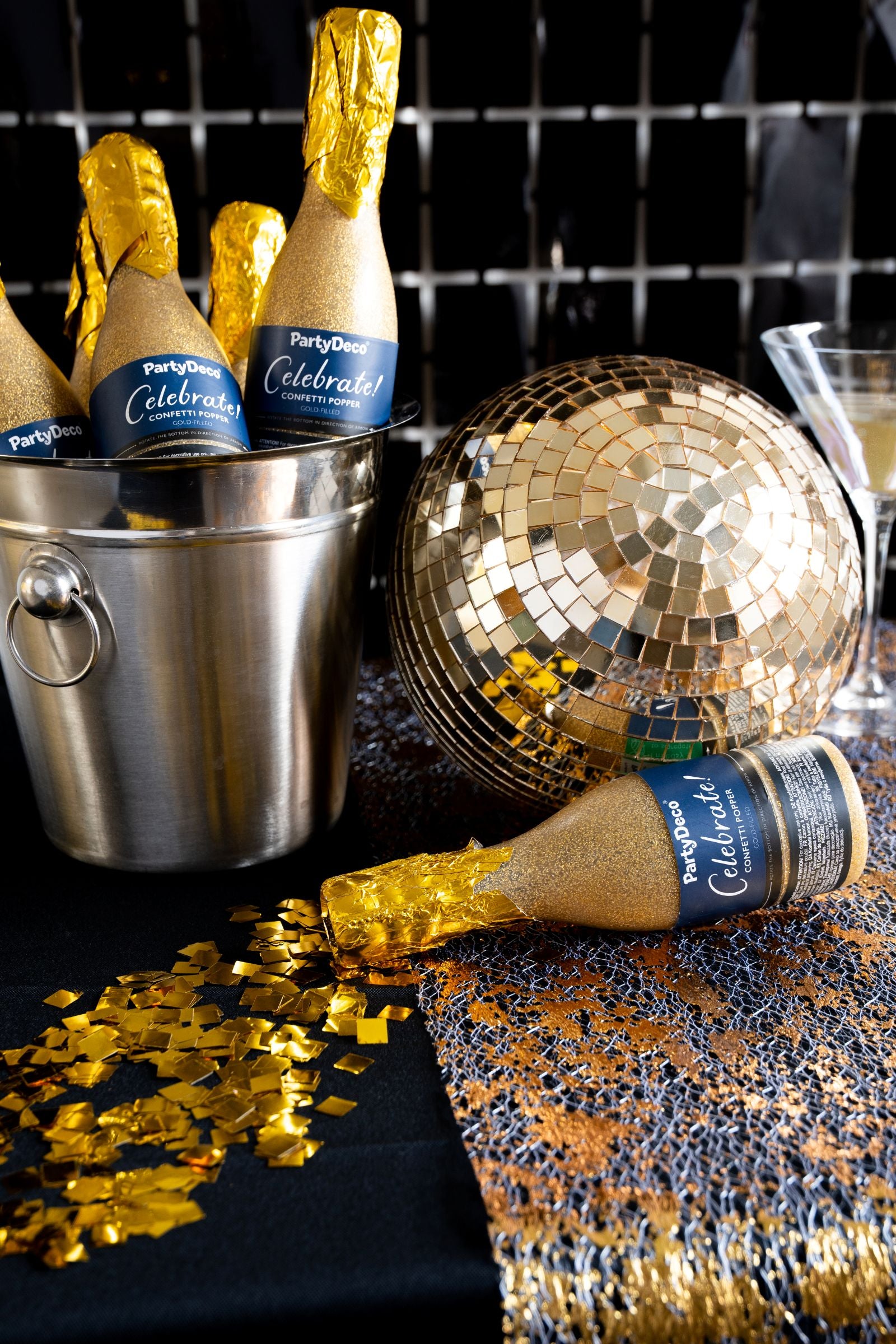 Champagne Confetti Cannon Gold 20.5cm