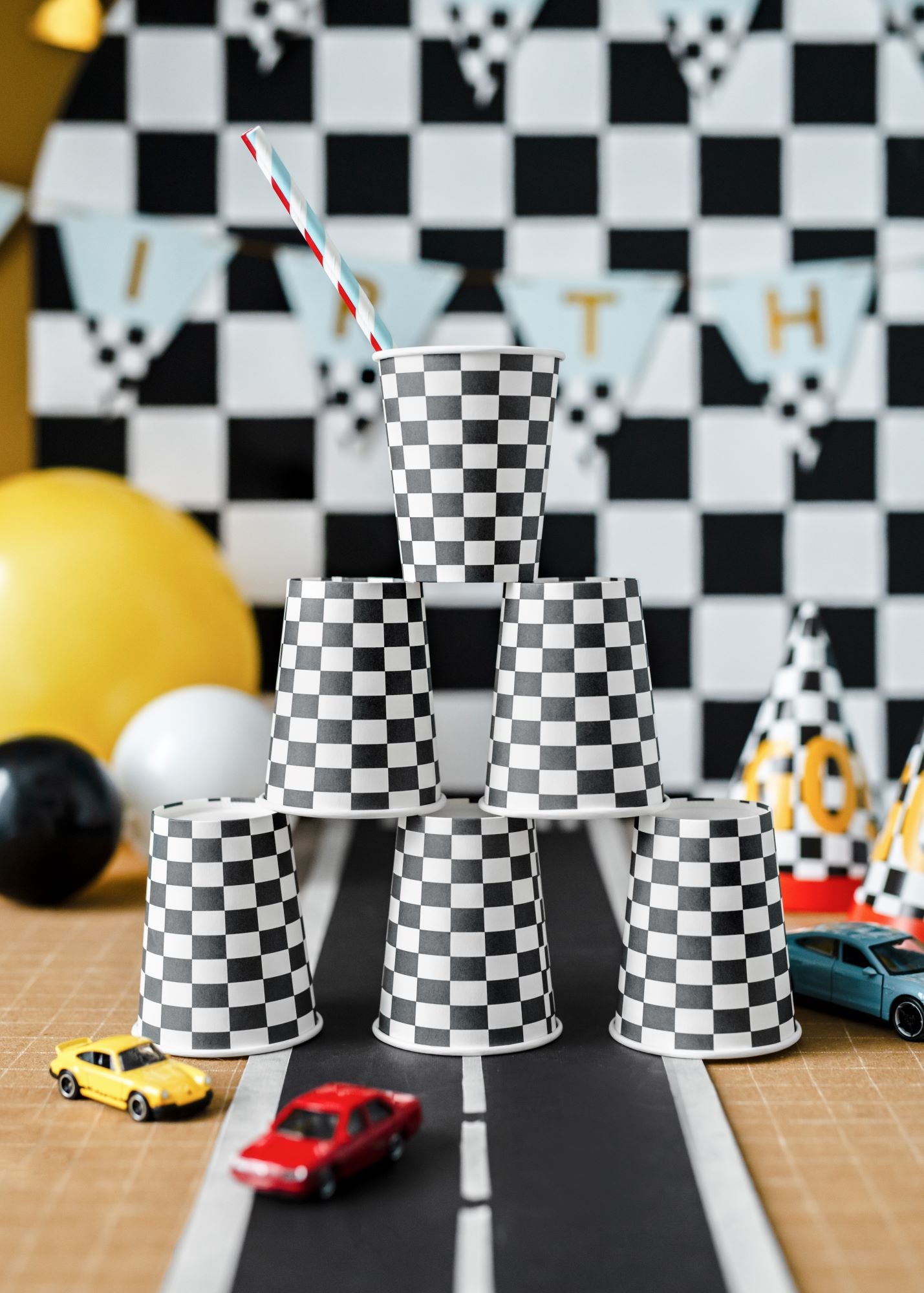 Checkered Flag Cupsfor car themed party