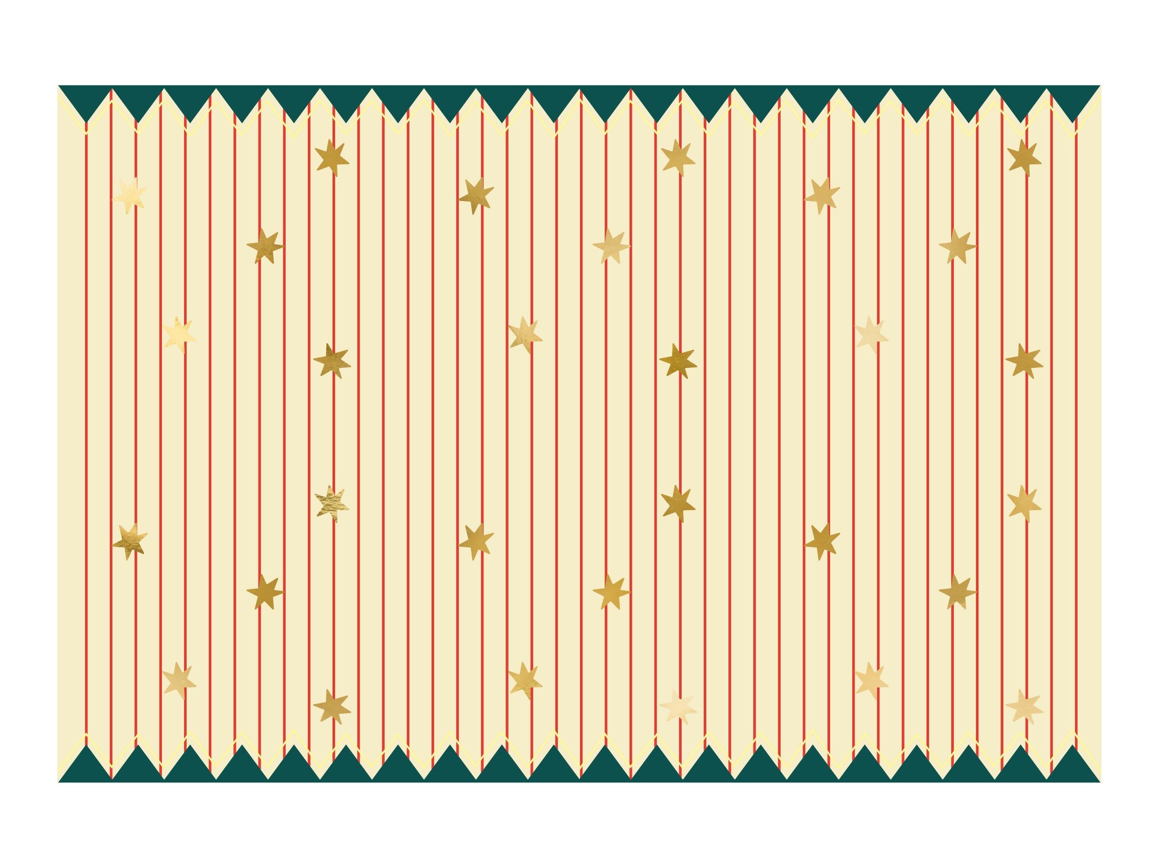 Circus Tent Thin Stars and Stripes Paper Tablecloth