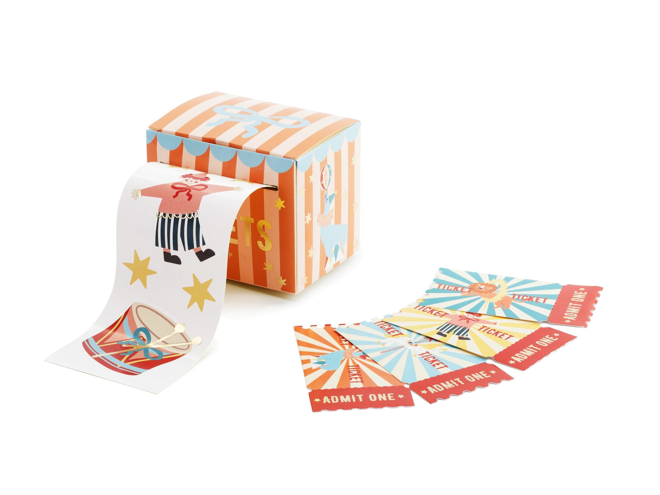 Circus Themed Stickers and Entry Tokens