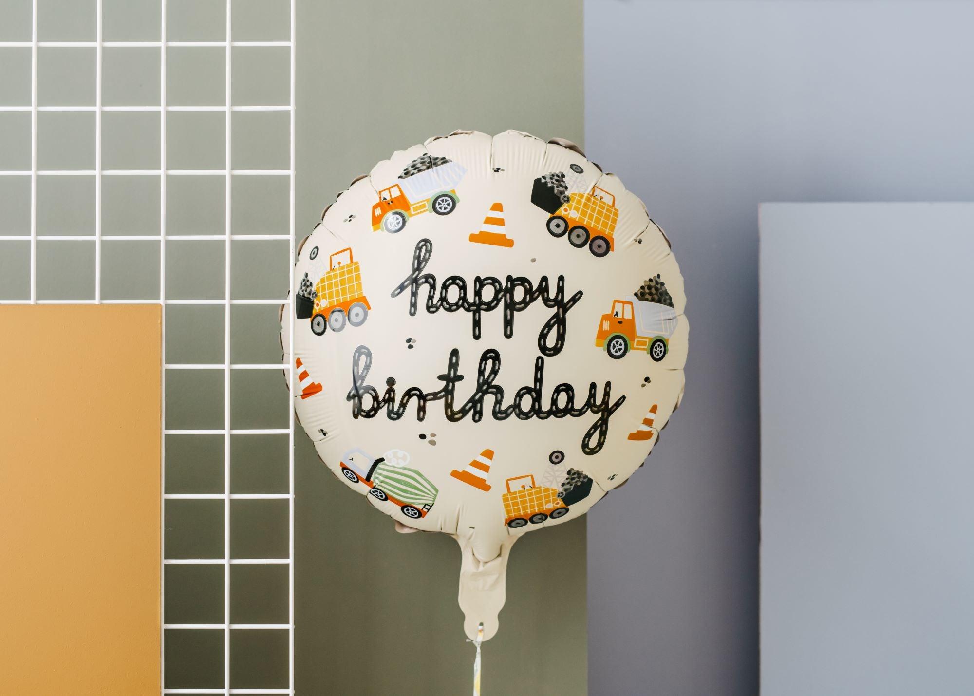 Construction Machines Foil birthday balloon