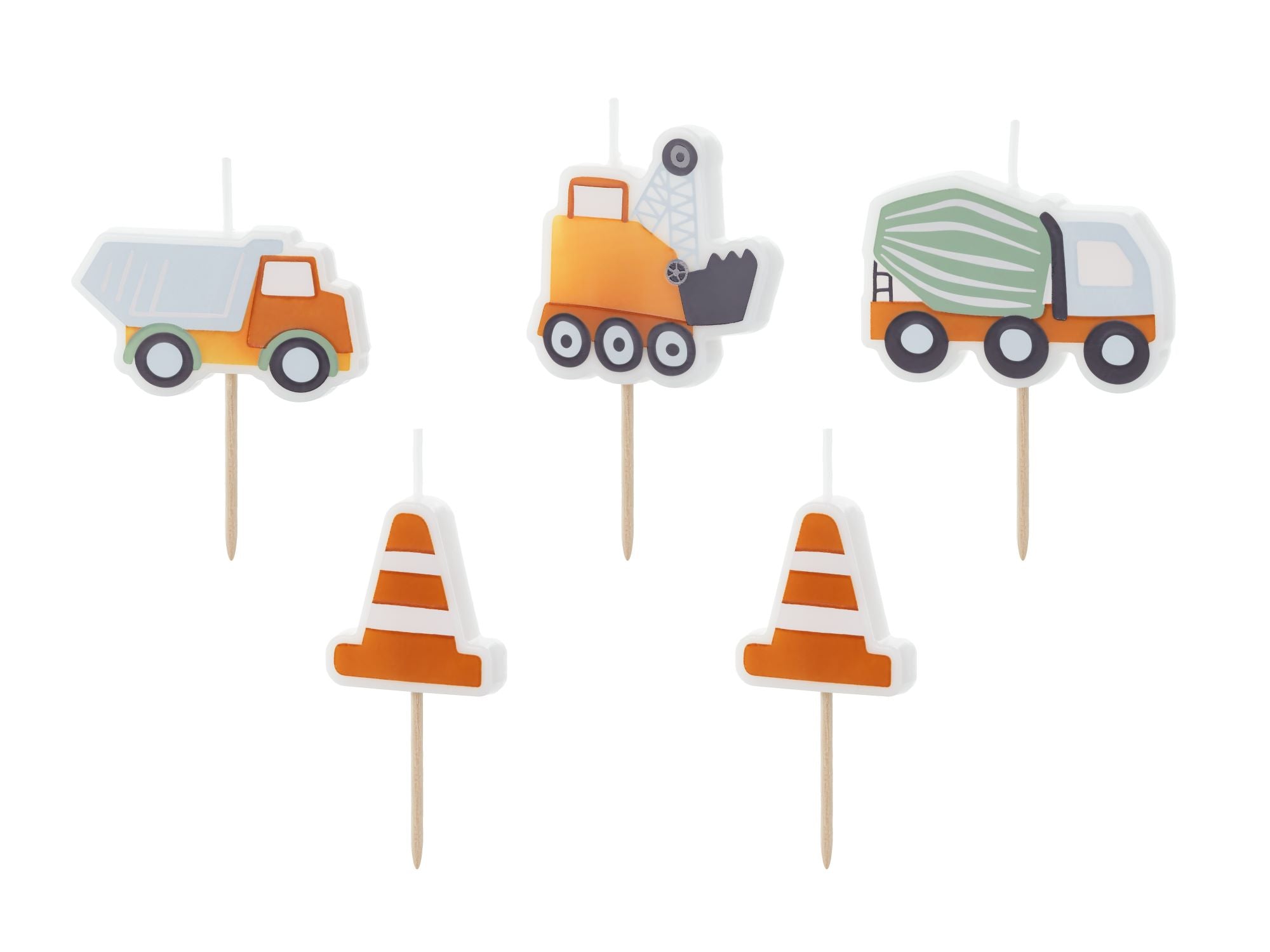 Construction Road Works Birthday Candles