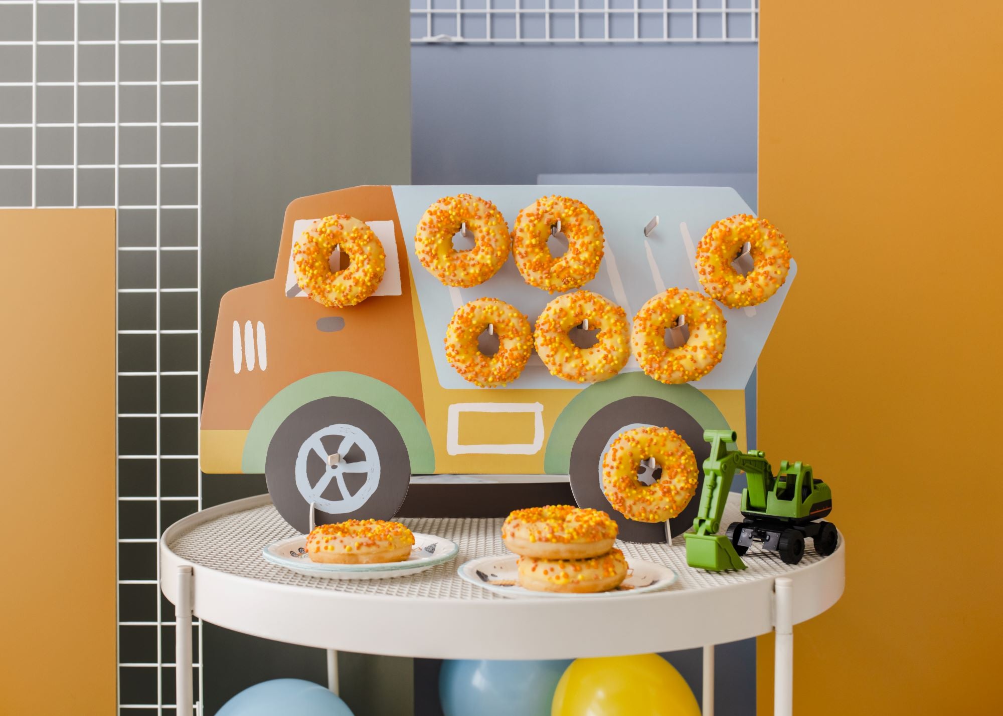 Construction Truck Doughnut Wall