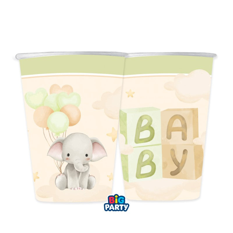 Cute Elephant Baby Shower Cups Pack of 6