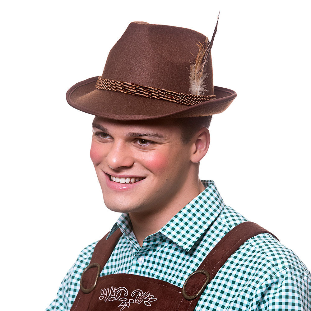 Deluxe Bavarian Oktoberfest Hat Brown