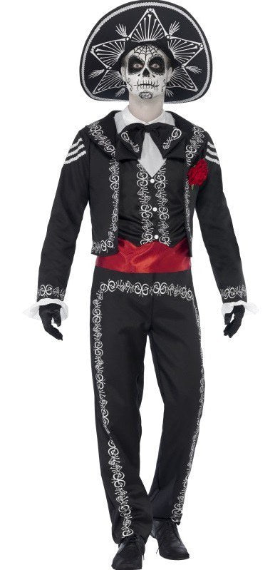 Deluxe Day of the Dead Senor Bones Costume Men's