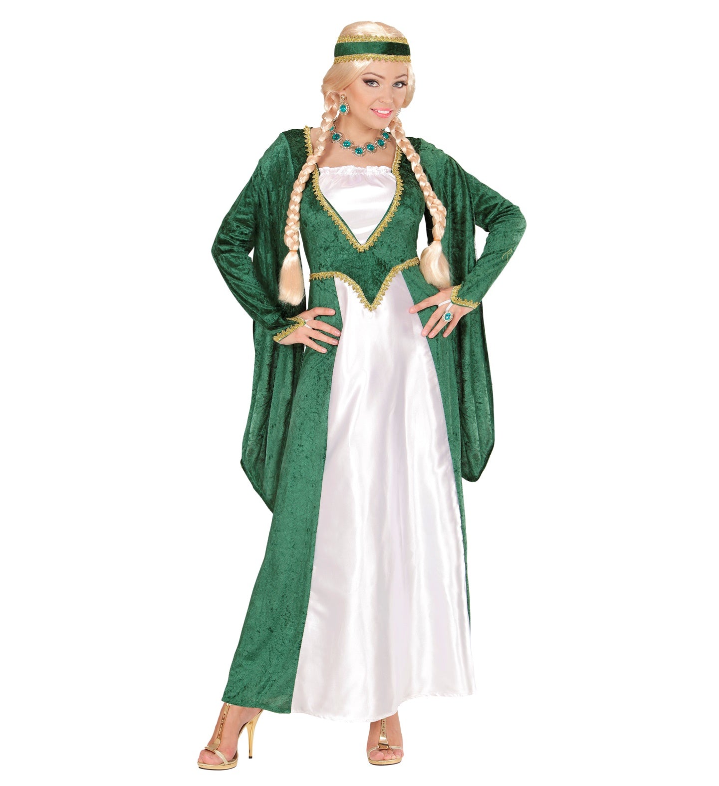 Deluxe Renaissance Queen medieval dress green