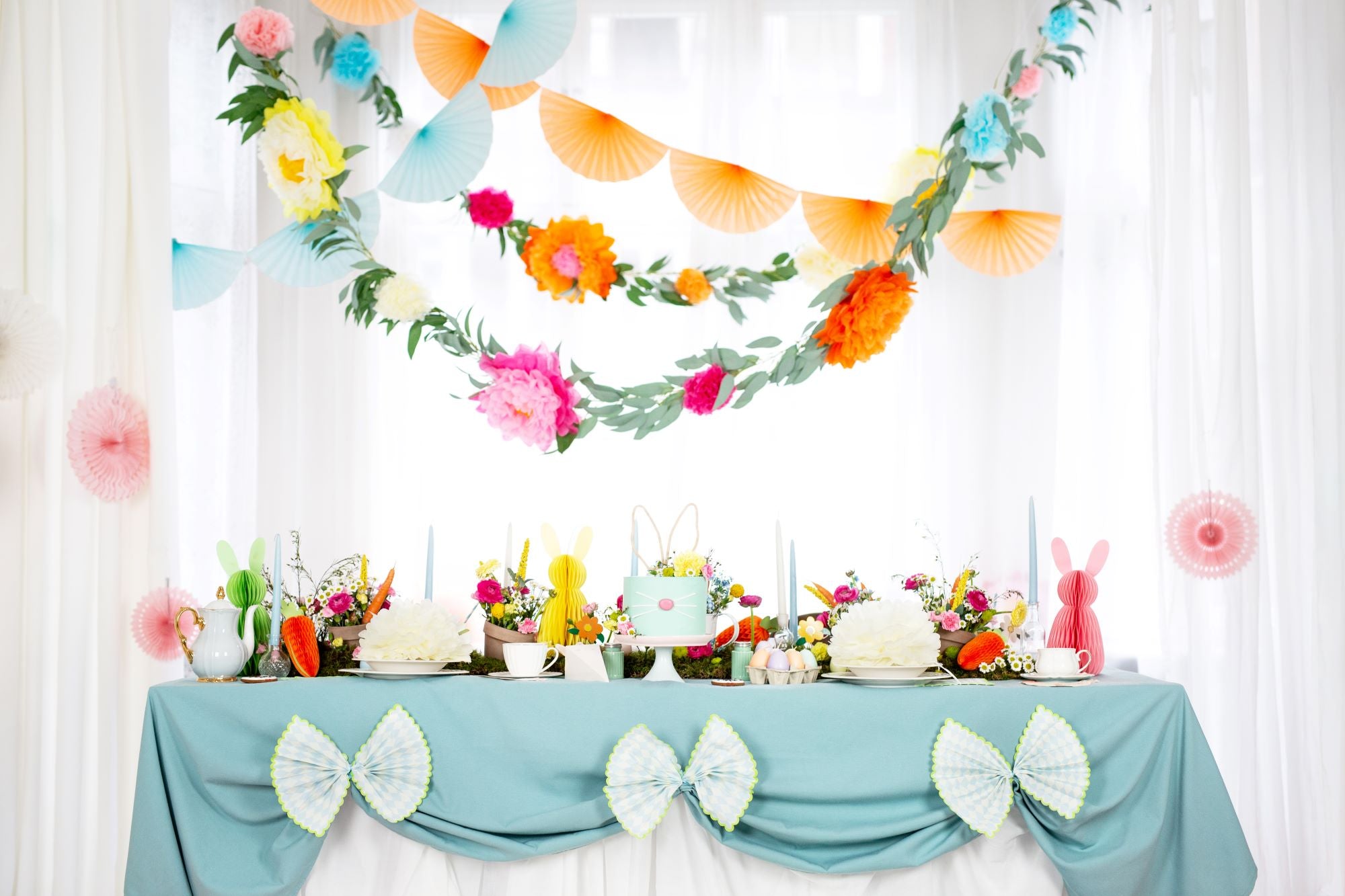 Yellow Easter Bunny Honeycomb Decorations