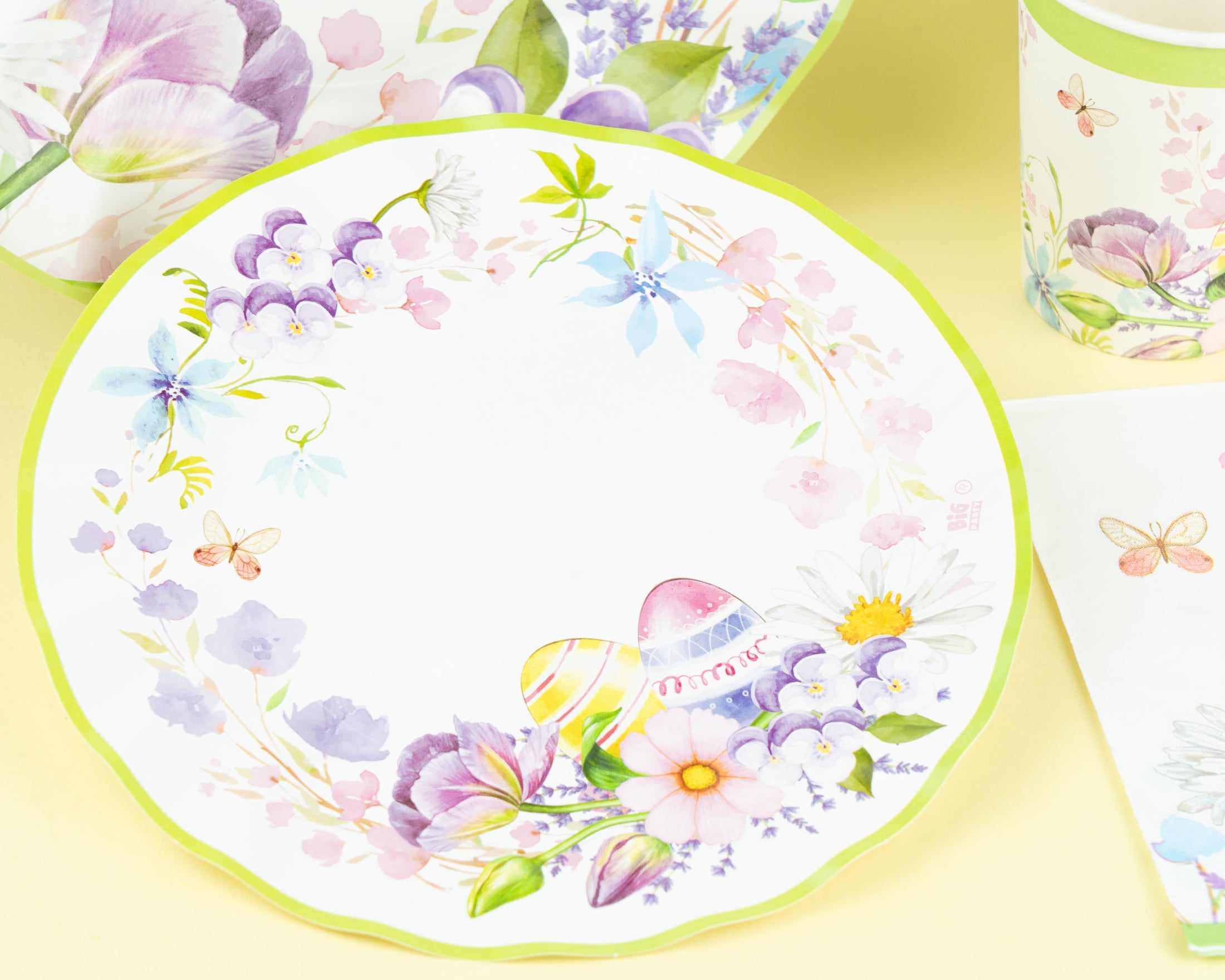 Easter Floral Paper Plates