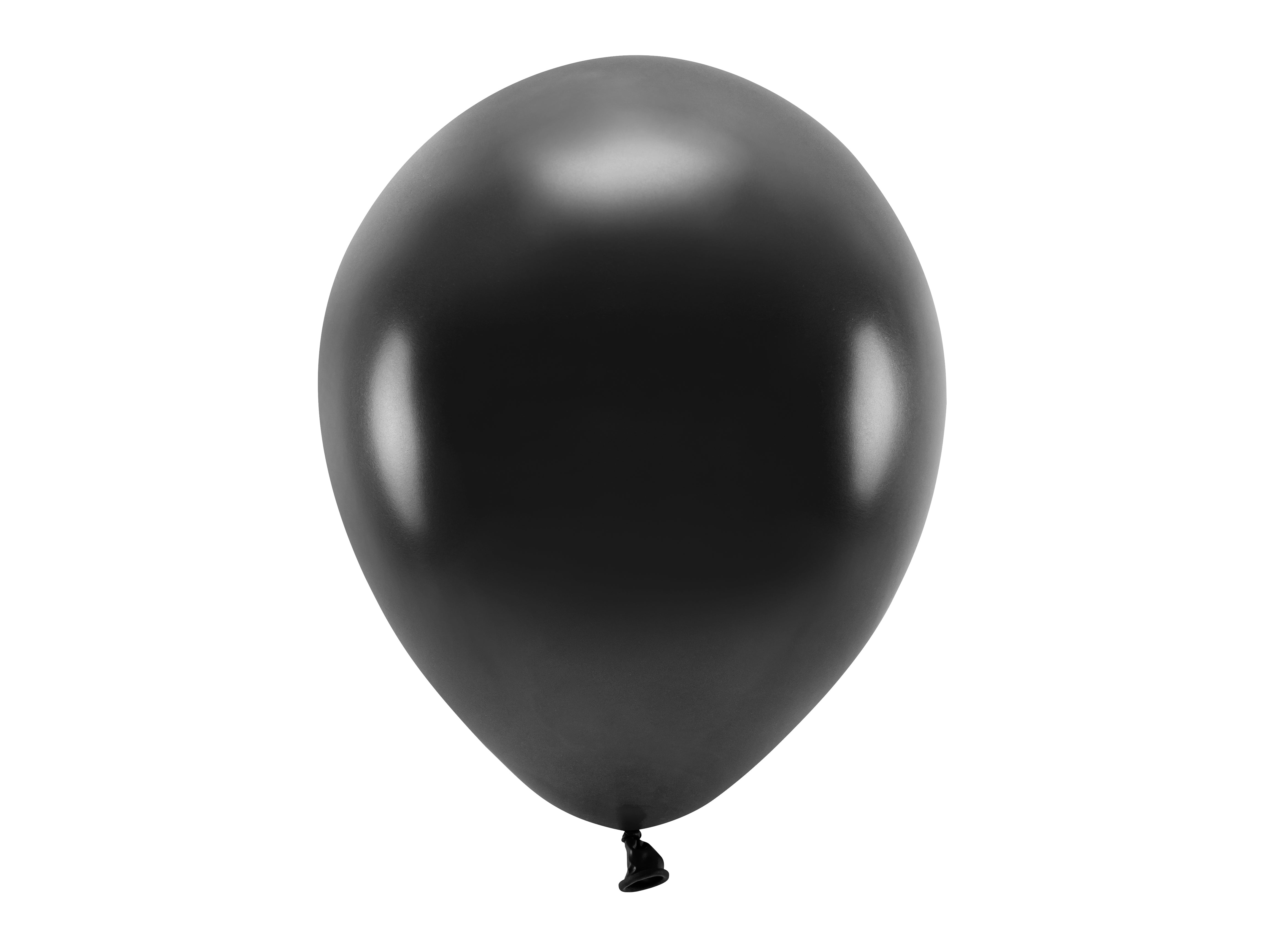 Single biodegradable metallic black balloon with a glossy finish on a white background.