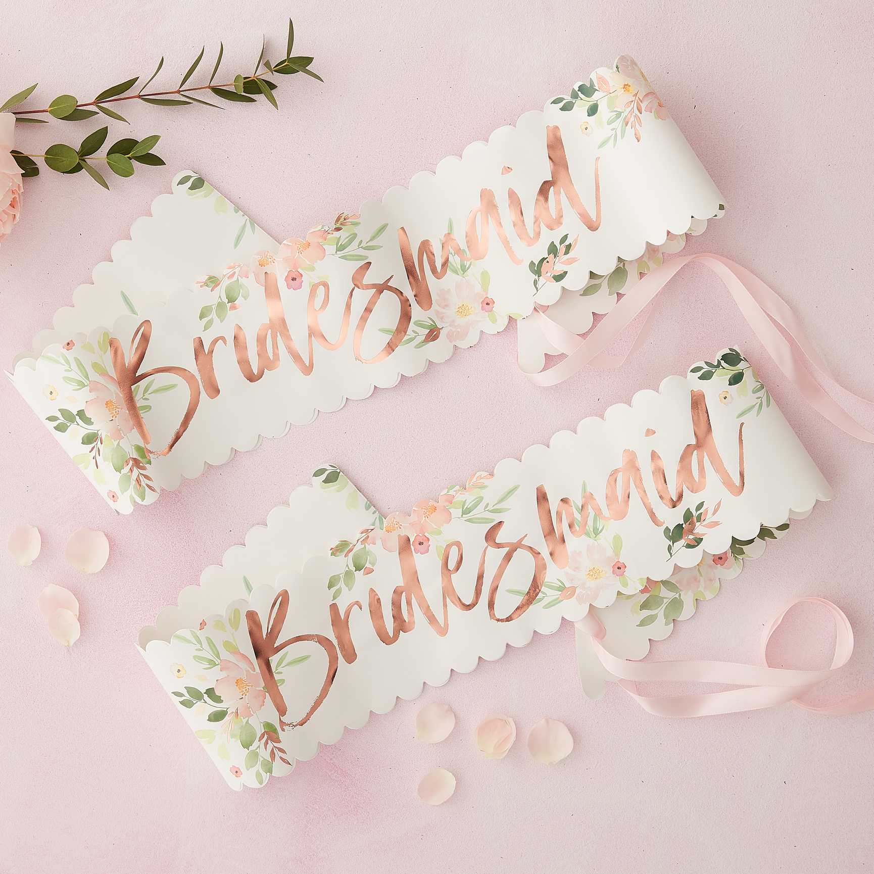 Floral Bridesmaid Sashes 2 pack