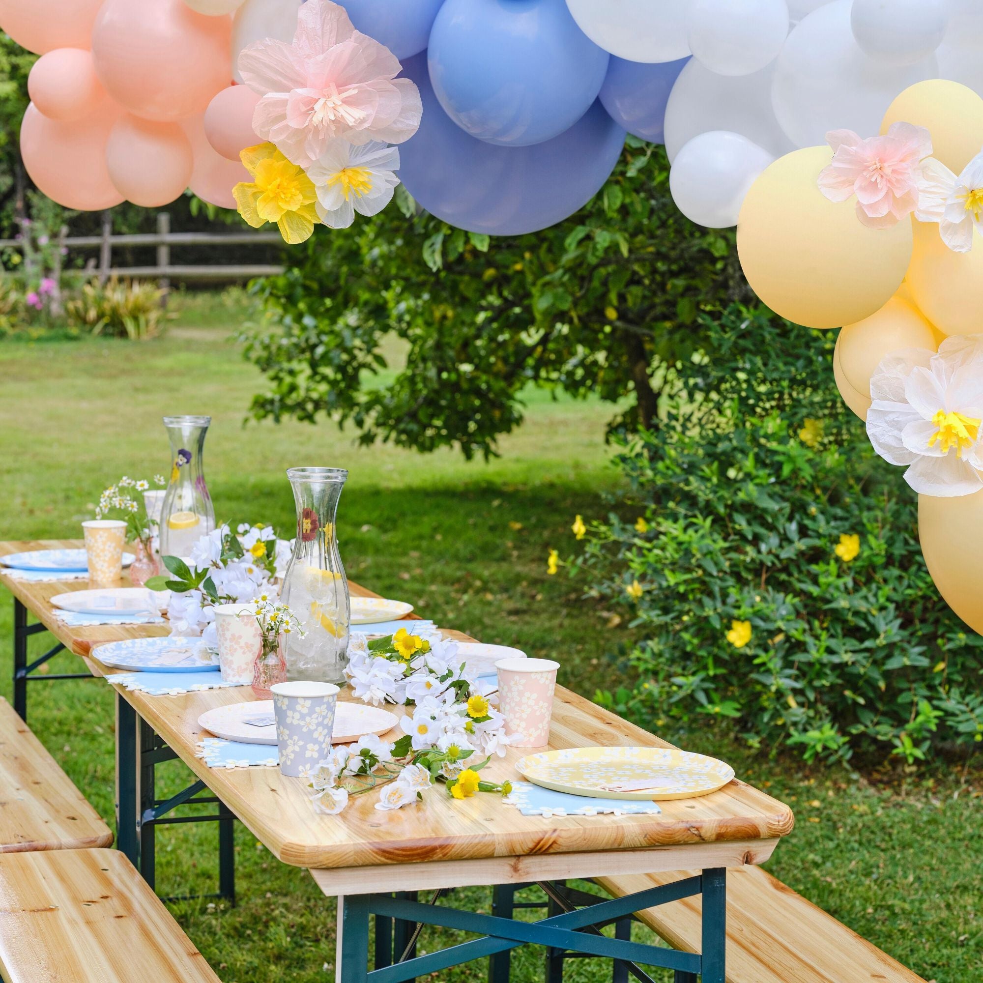 Flower Edge Floral Napkins for garden party