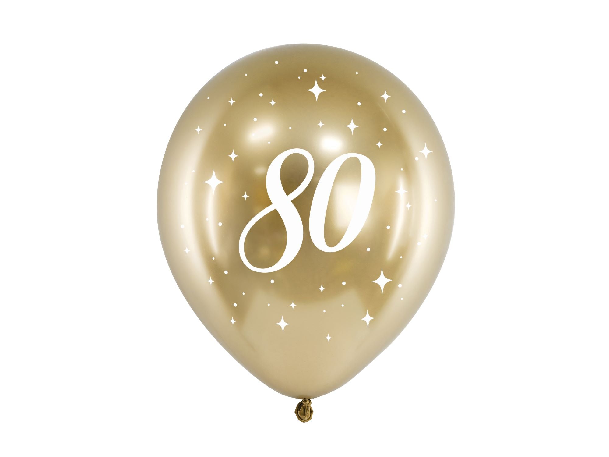 Gold 80th Birthday Balloon Pack of 6