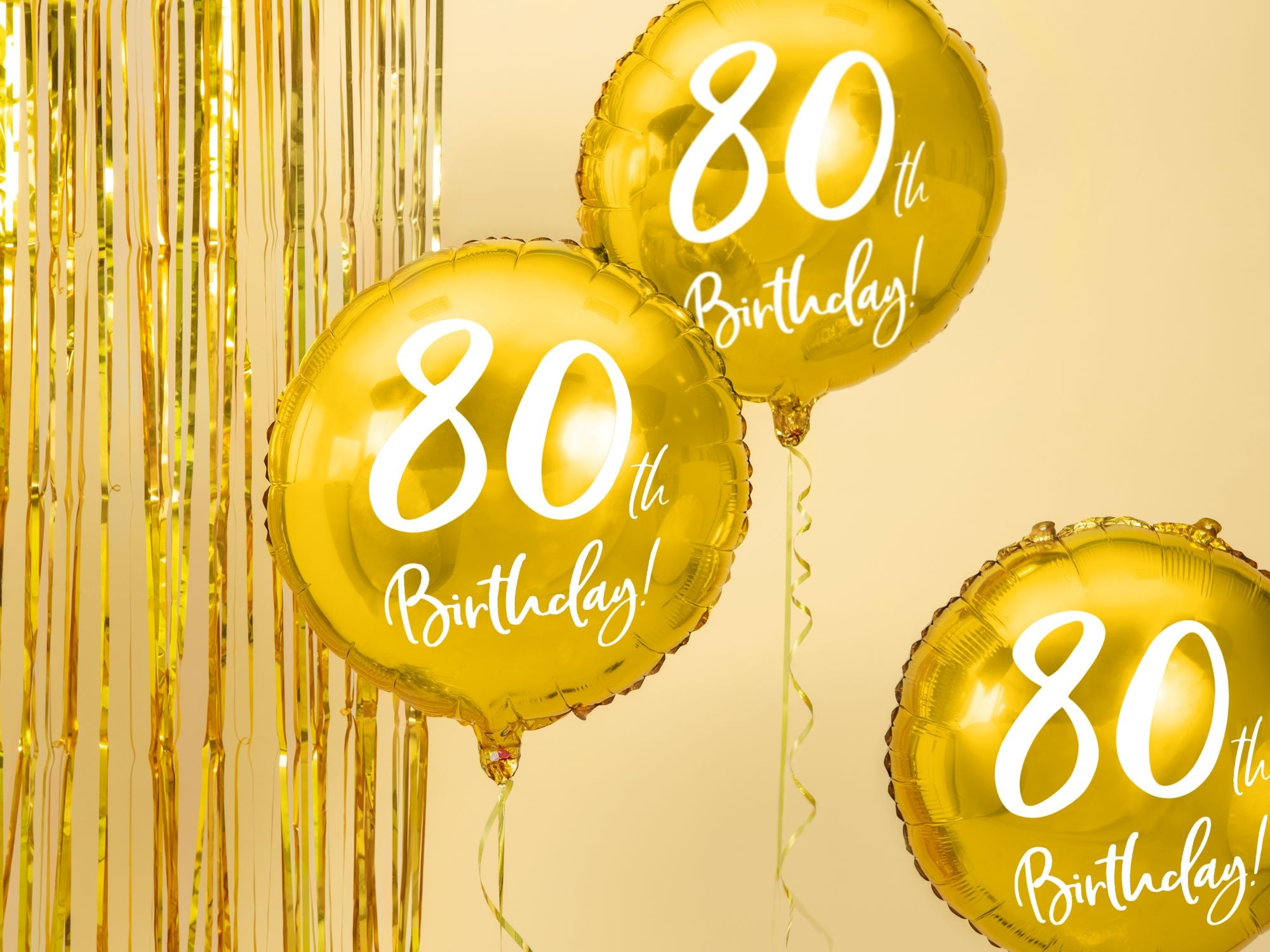 Gold 80th Birthday party Foil Balloon