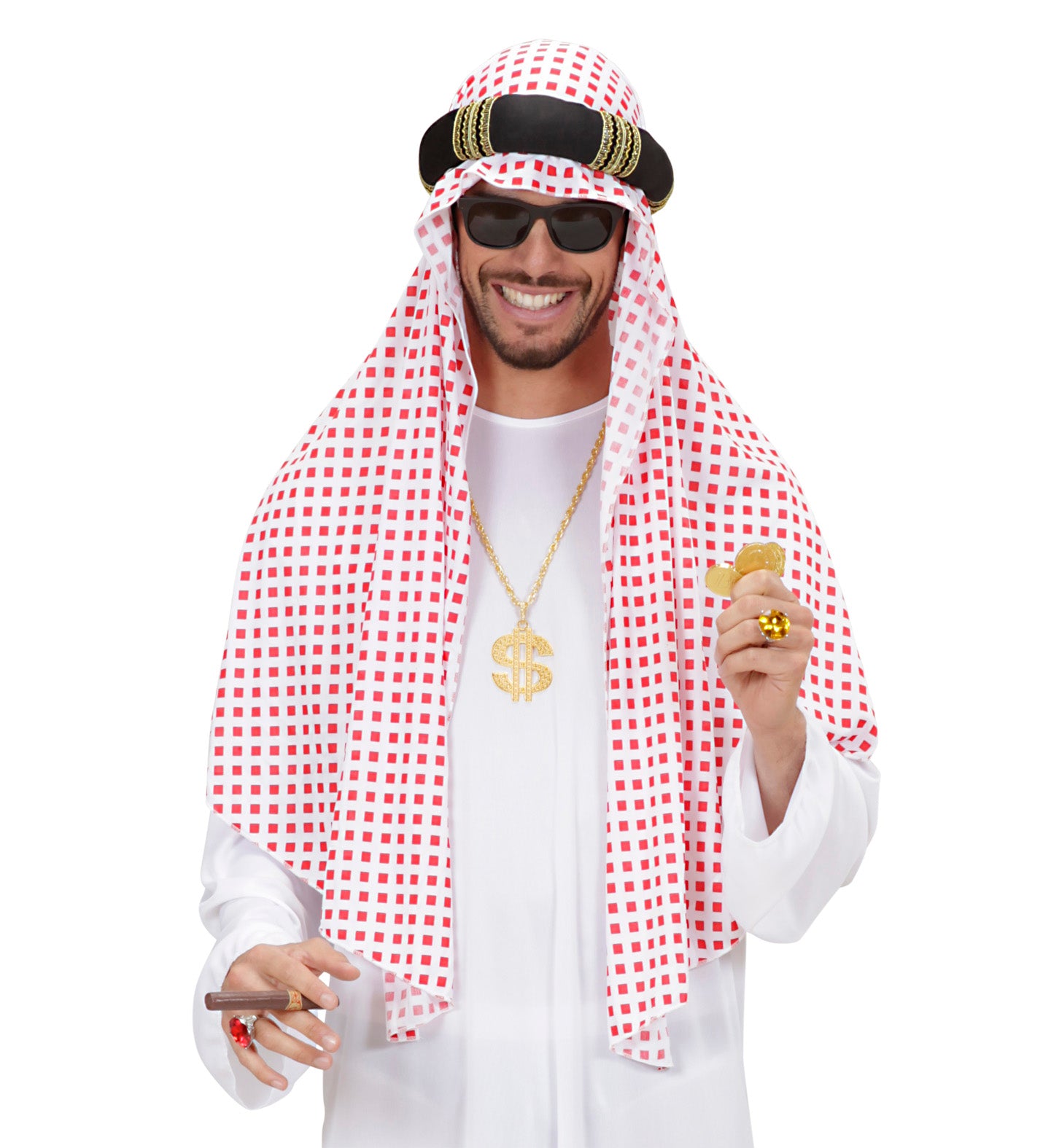 Gold Dollar Sign Necklace fancy dress costume accessory