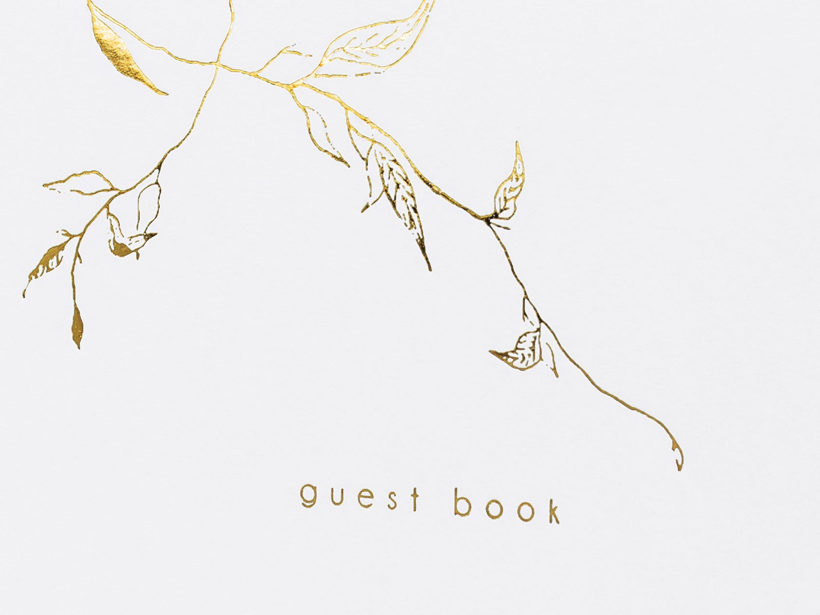 Gold Leaf Design Wedding Guest Book