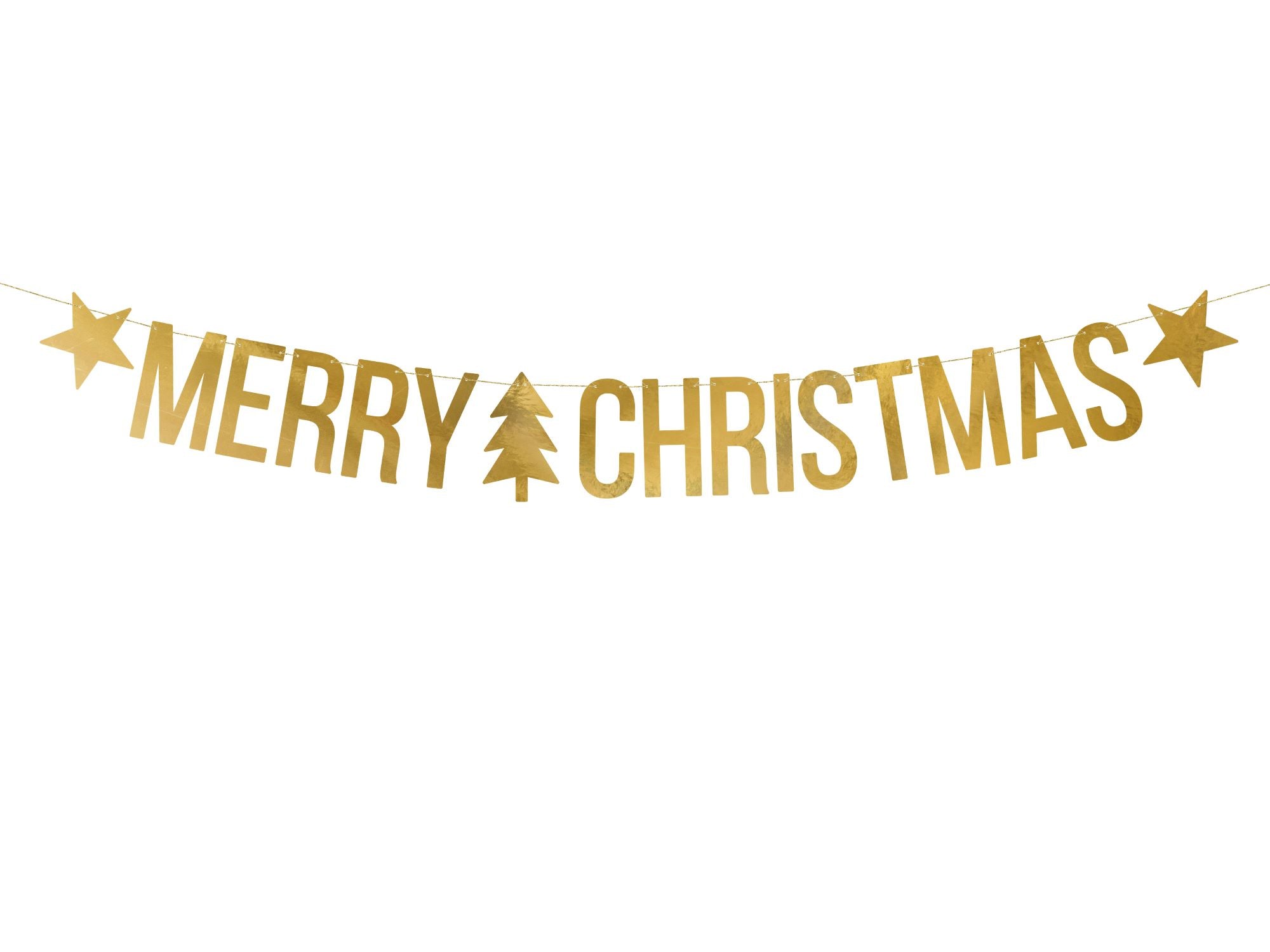 Gold Merry Christmas Banner