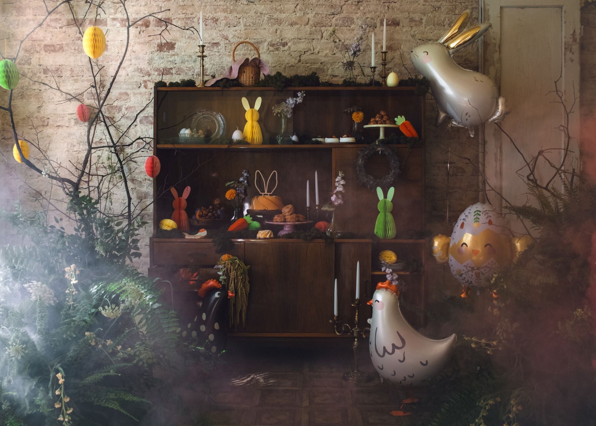 Green Easter Bunny Honeycomb Decorations 30cm