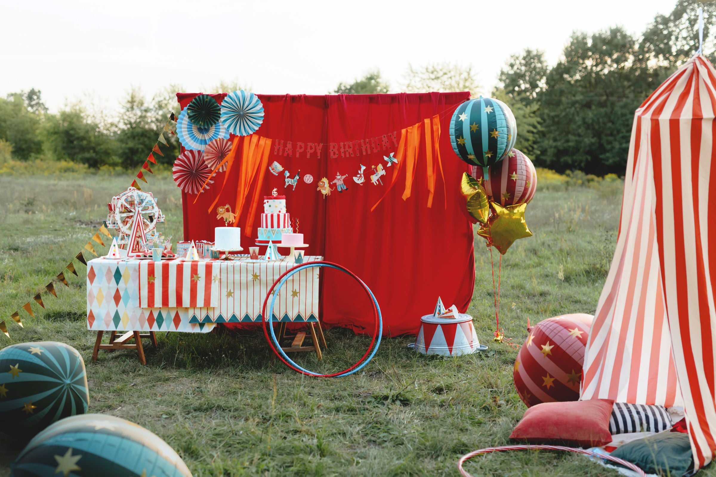 Happy Birthday Circus Banner party decoration