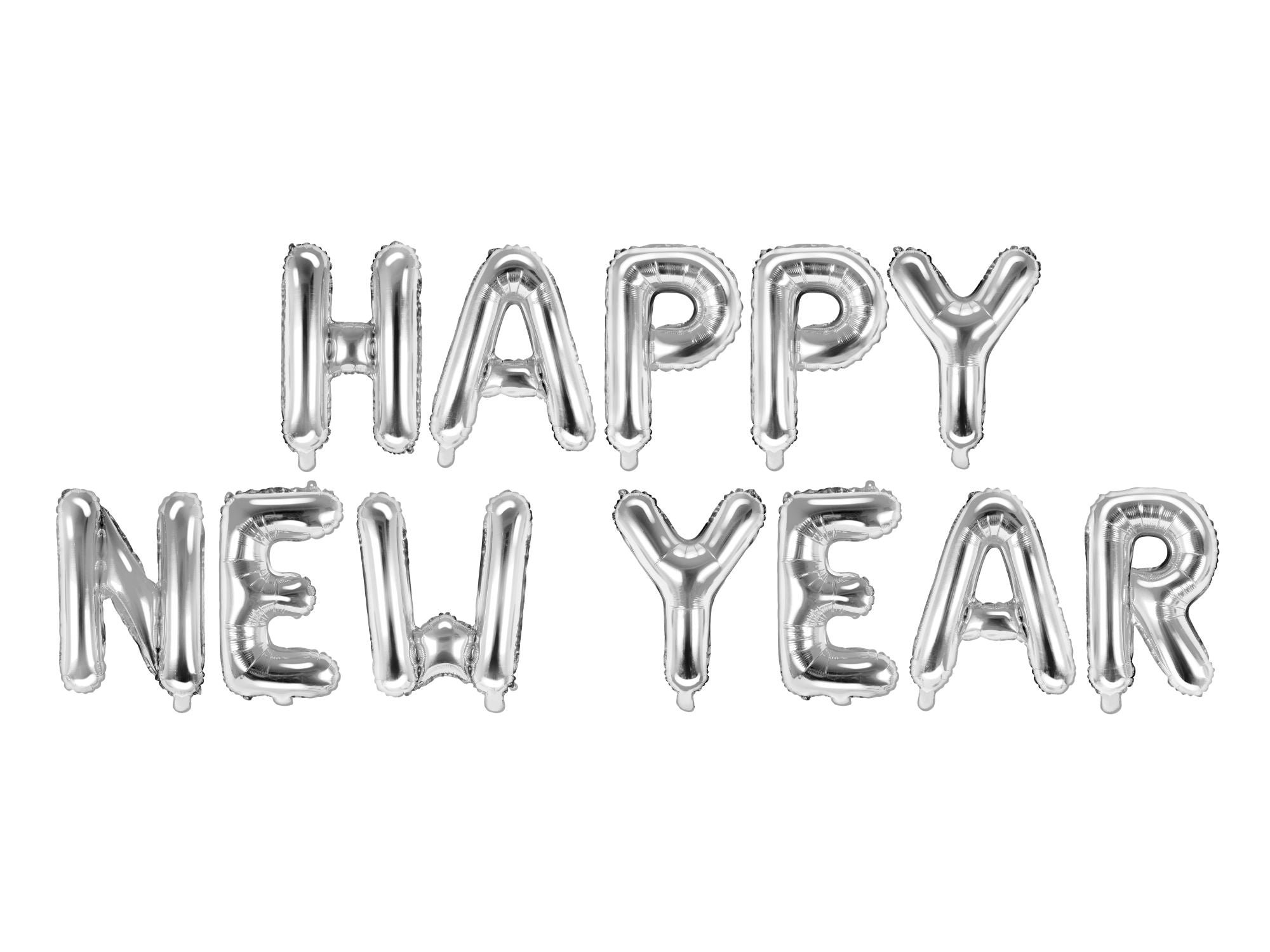 Happy New Year silver Balloon Banner