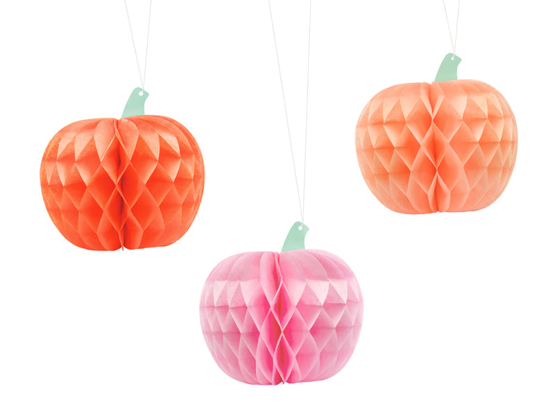 Honeycomb Pumpkins Hanging Decoration