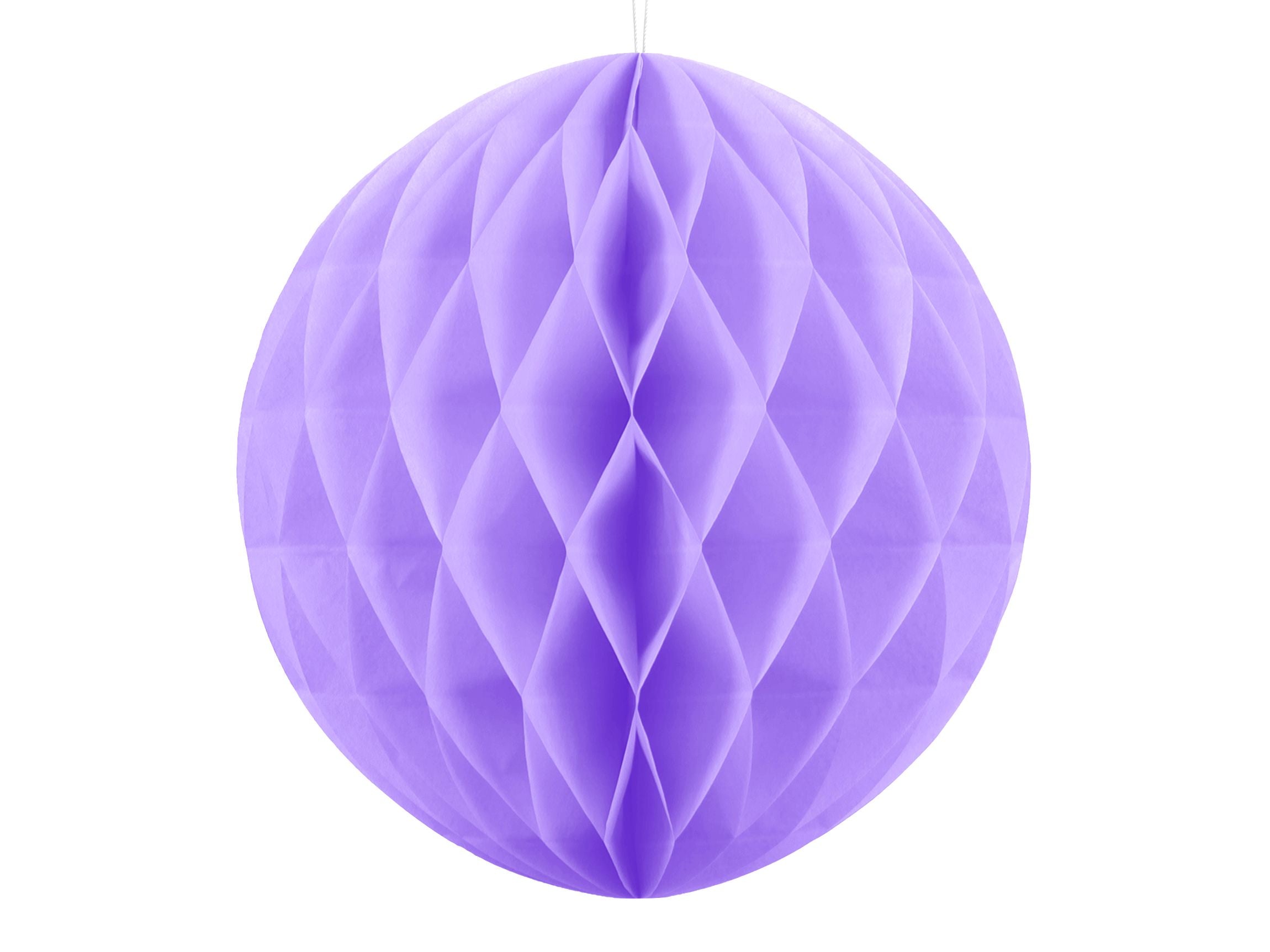 Large 40cm lilac honeycomb ball decoration for parties and events.