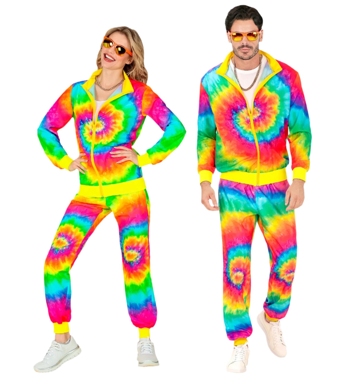 mens 80s neon fancy dress Hip 80s Tracksuit Adult Costume One Size