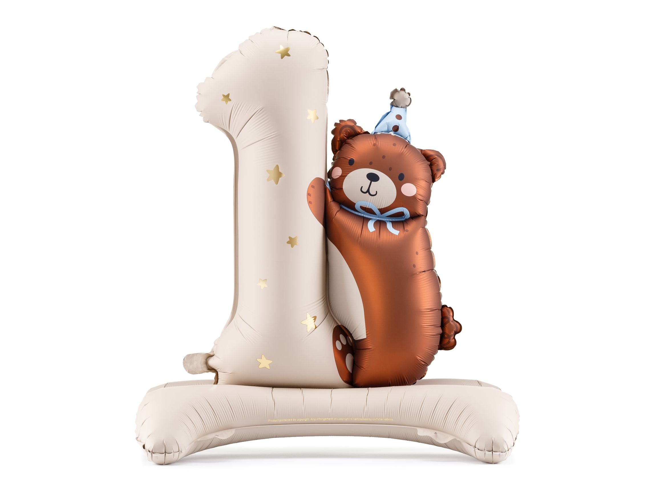 Number 1 Birthday Balloon with Bear party decoration for first birthday