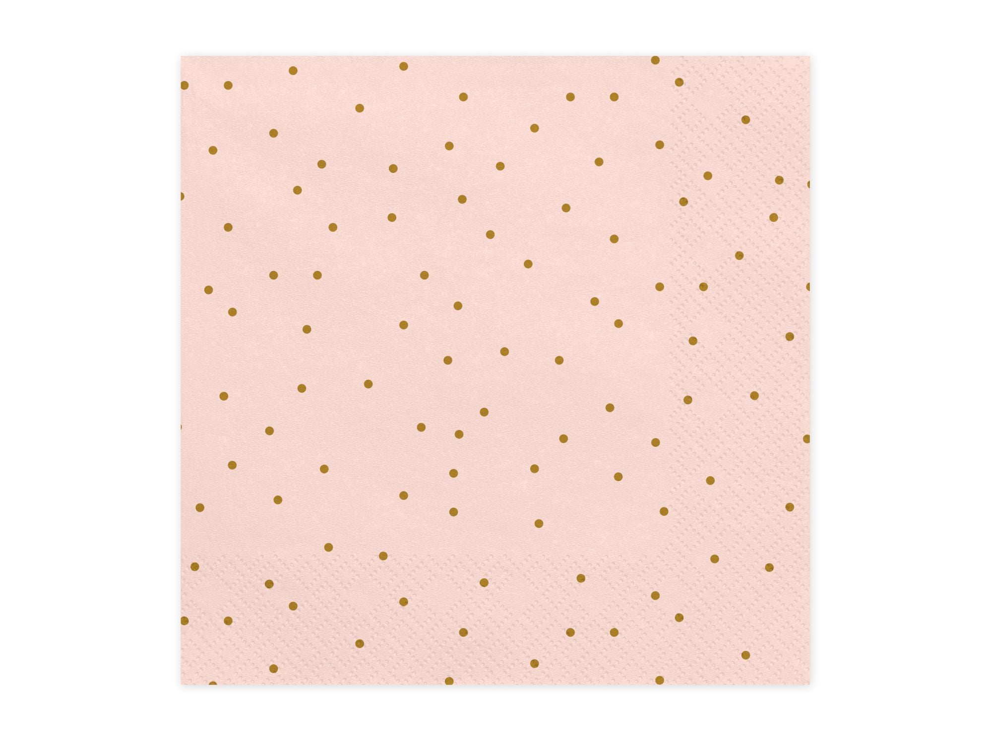 Pink Paper Napkins with Gold Dots