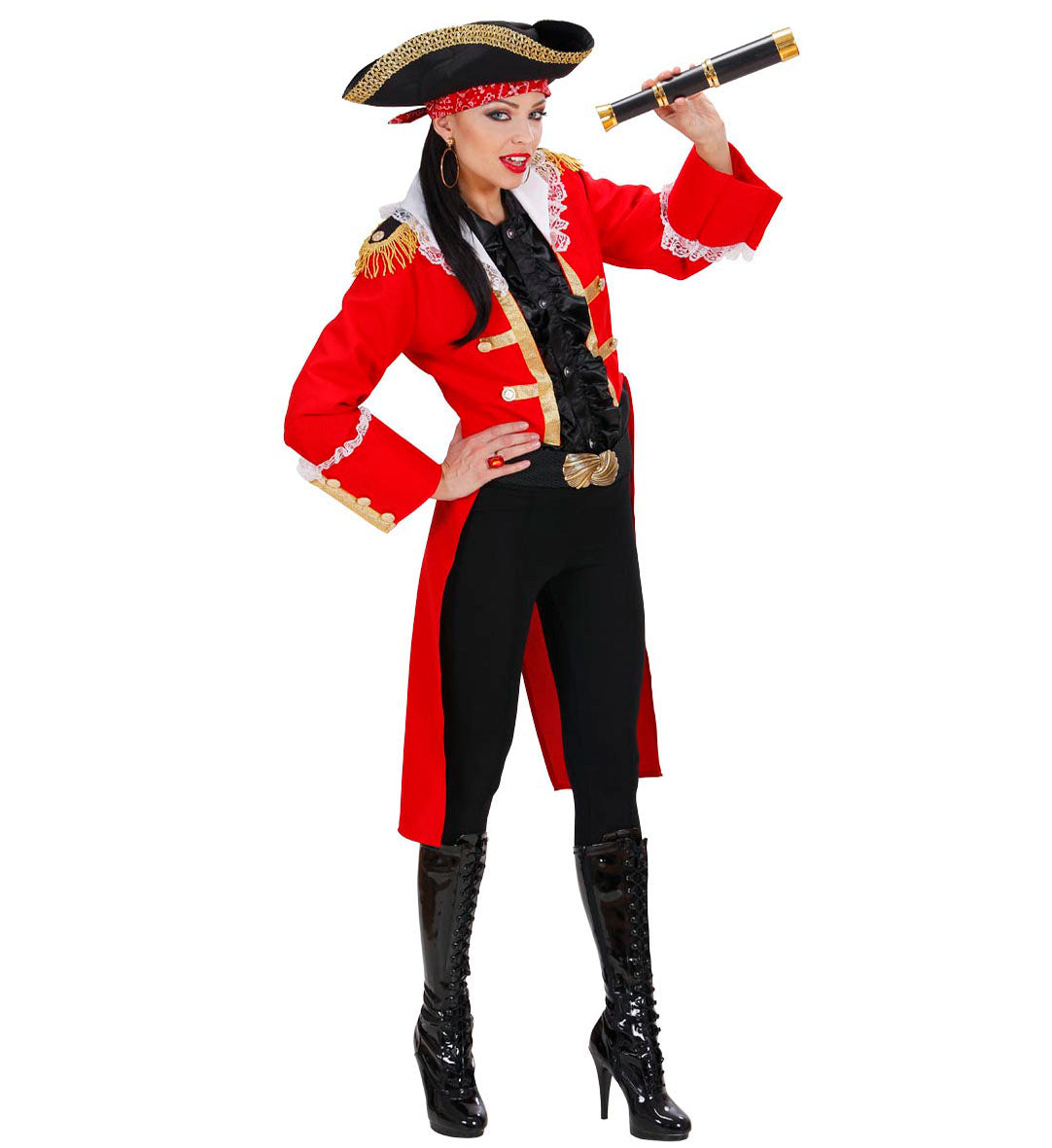 Pirate Captain Lady Costume Red