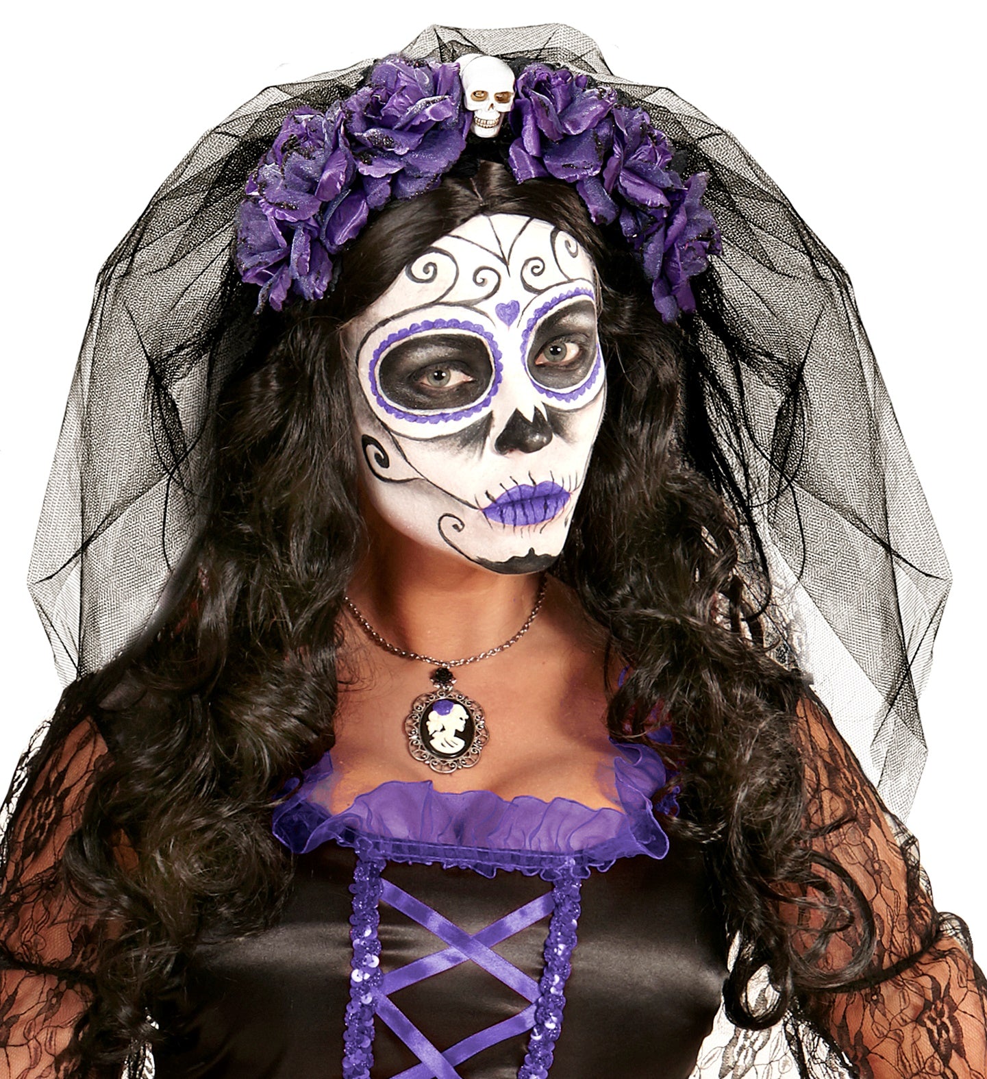 day of the dead purple dress Young woman dressed as 'La Catrina the Diva of Death' during celebrations for the Day of the Dead (Dia de los Muertos) in Toronto, Ontario, Canada, on November 07, 2015. The Day