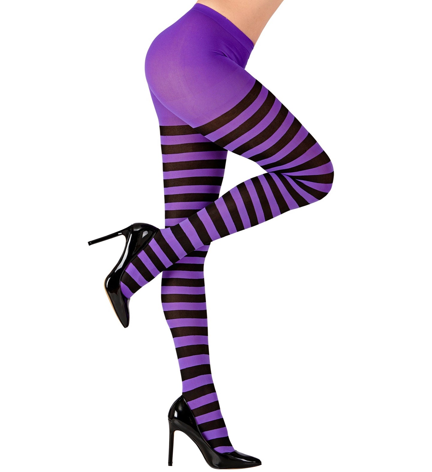 Purple and Black Striped Tights 70 den