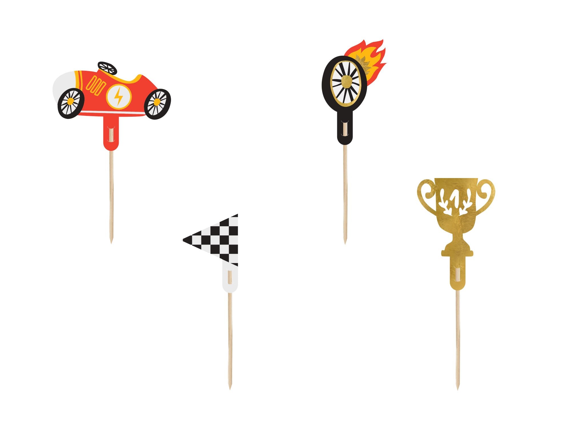Race Cars Cupcake Toppers