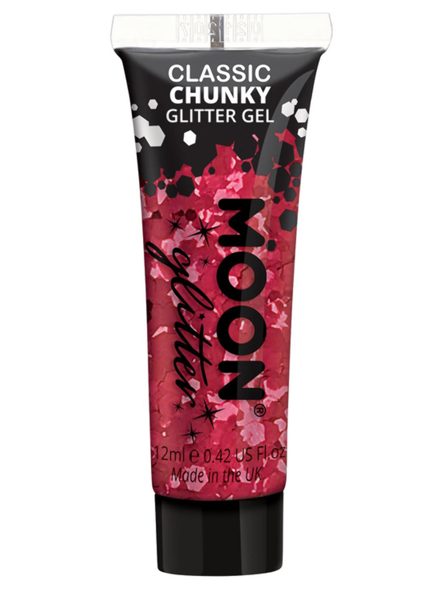 Red Face Body Chunky Glitter Gel 12ml