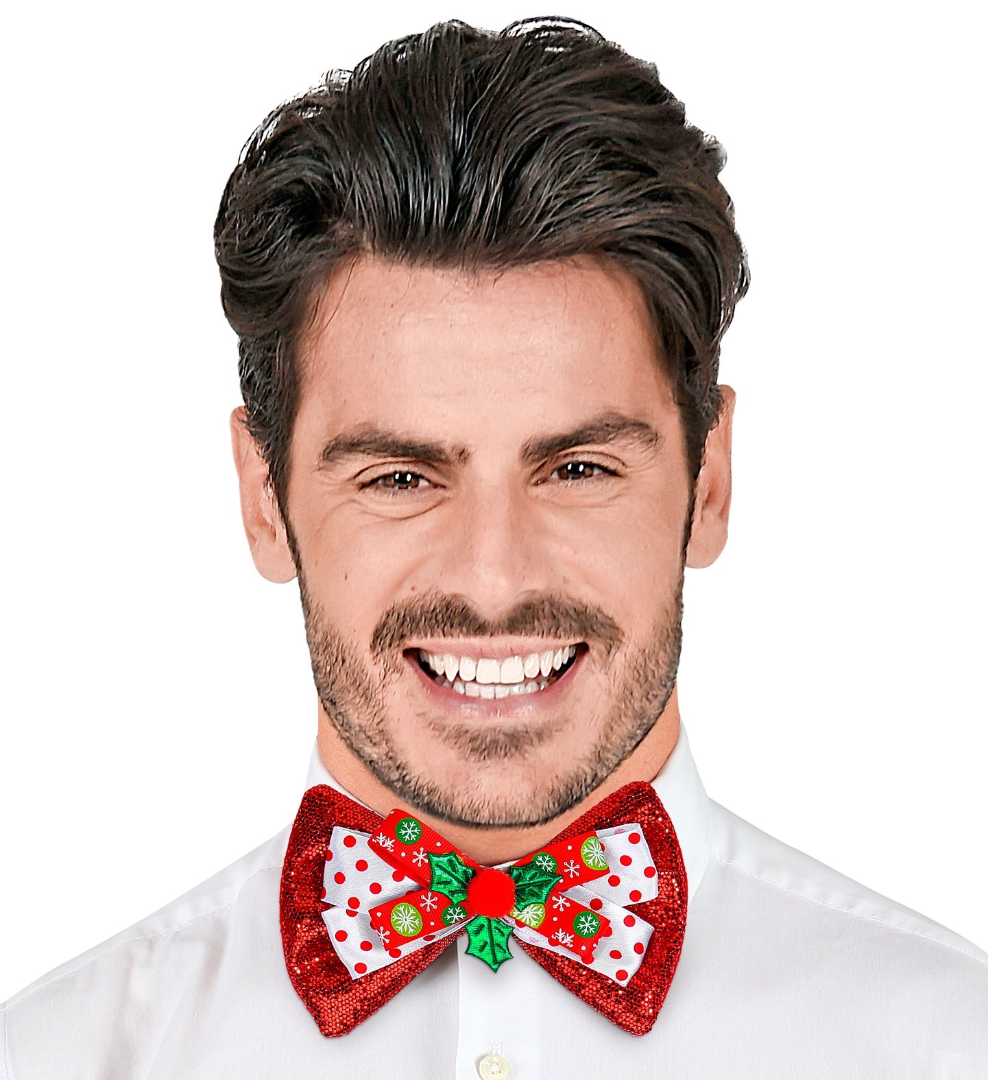 Red Glitter Christmas Bowtie costume accessory
