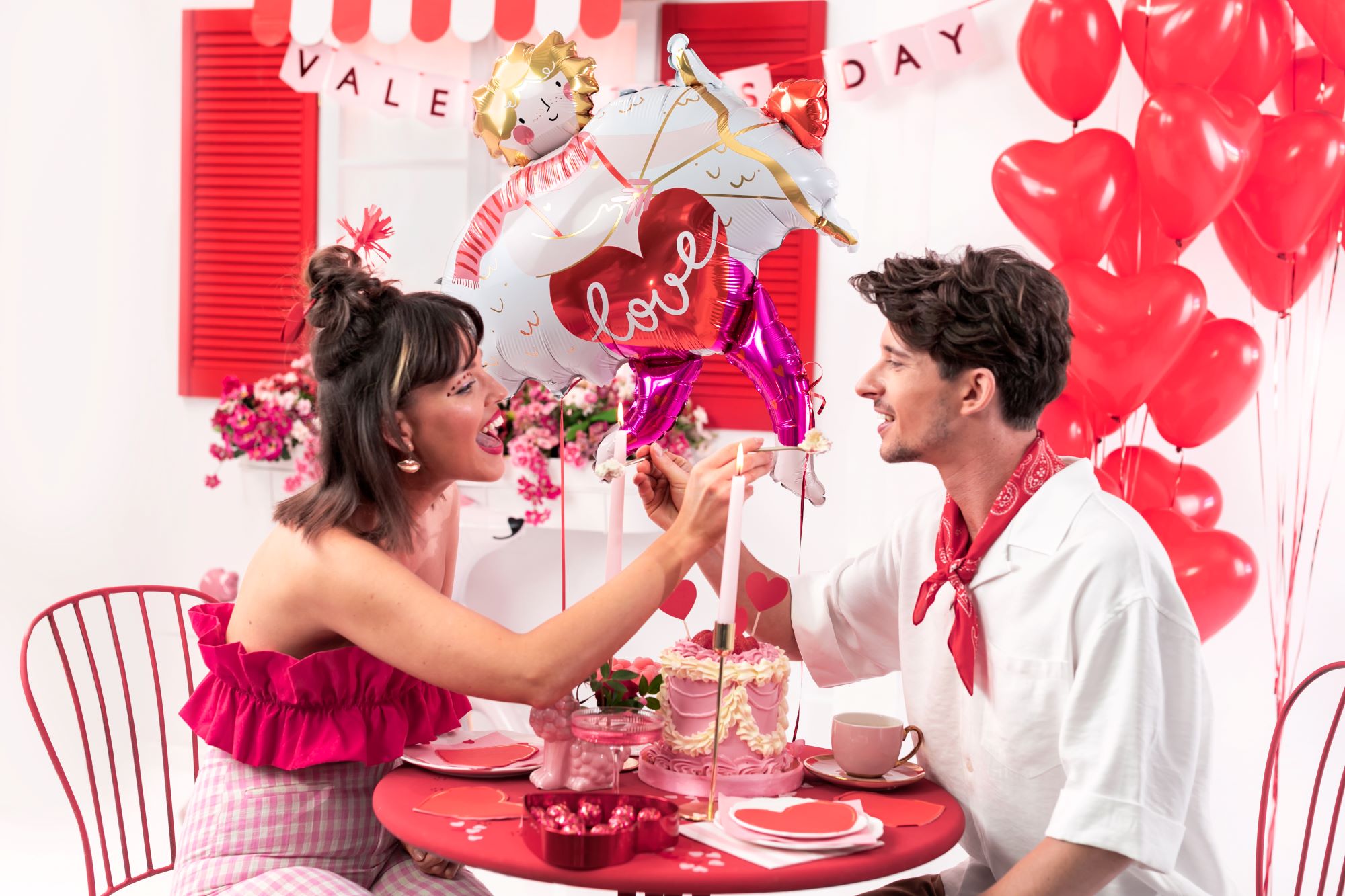 Red Heart Shaped Napkins Valentine party ideas