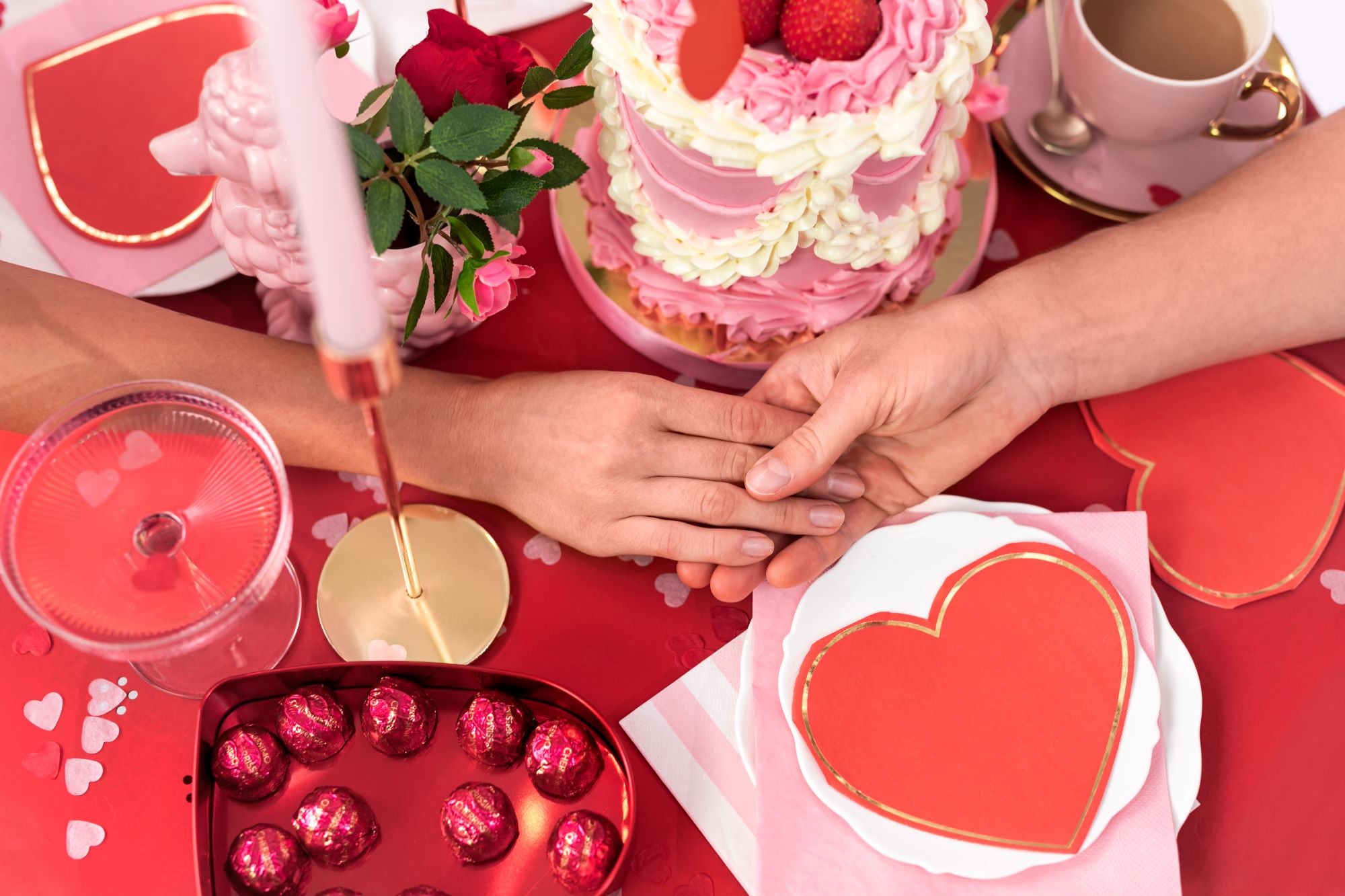 Red Heart Shaped Napkins valentines party decorations