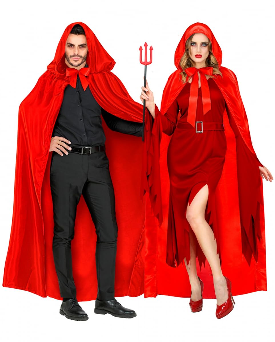 Red Satin Hooded Cape