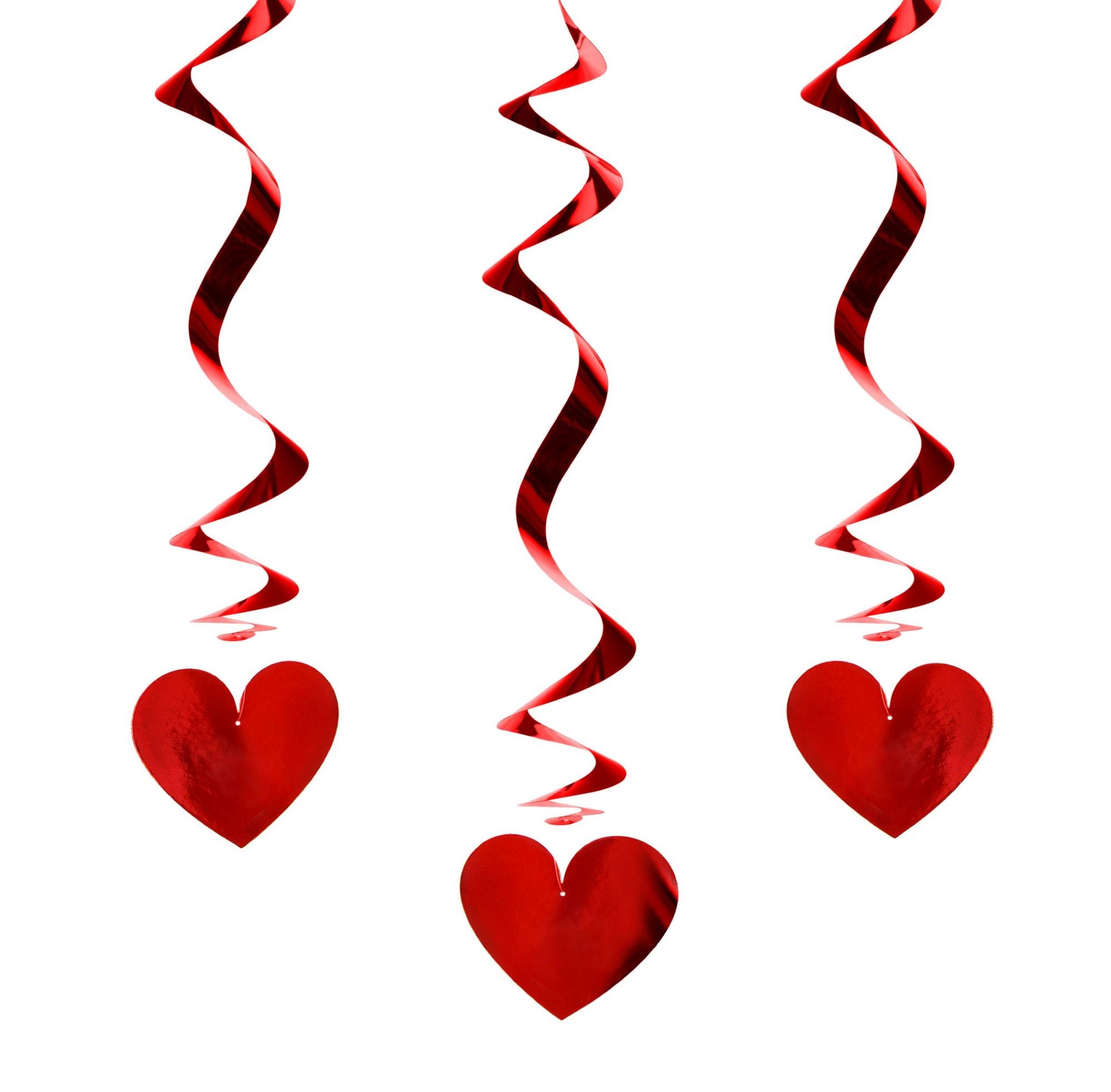 Red Swirls & Hearts Hanging Decoration
